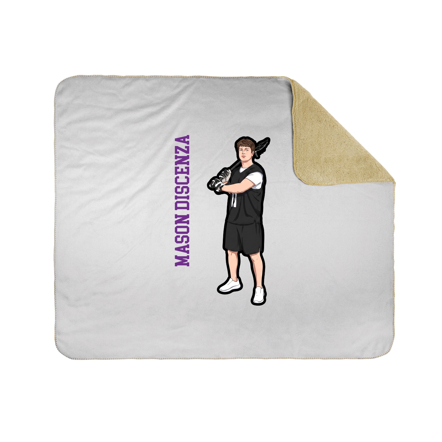 Throw Blanket — Name Vertical in White