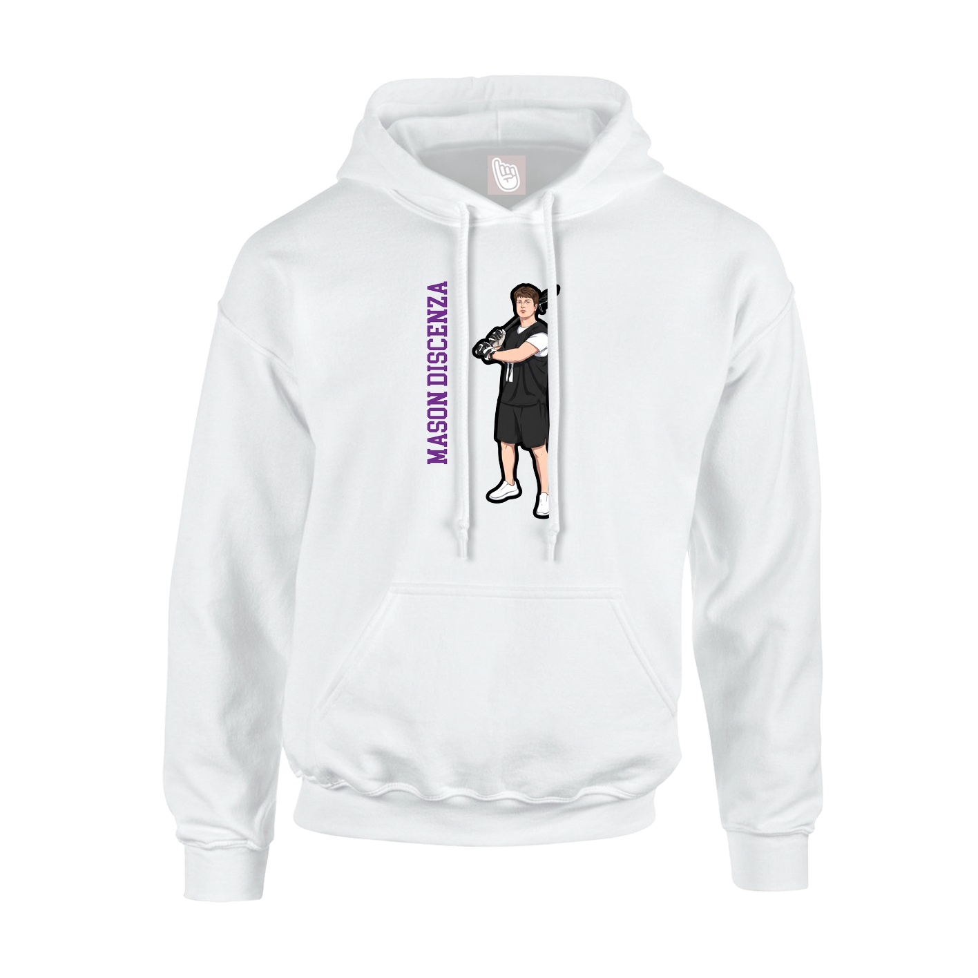 Youth Hoodie — Name Vertical in White