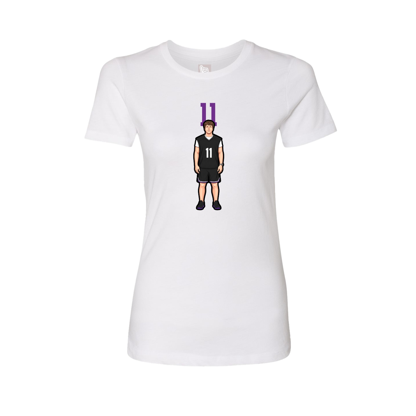 Fitted Women's Tee — Number Top in White