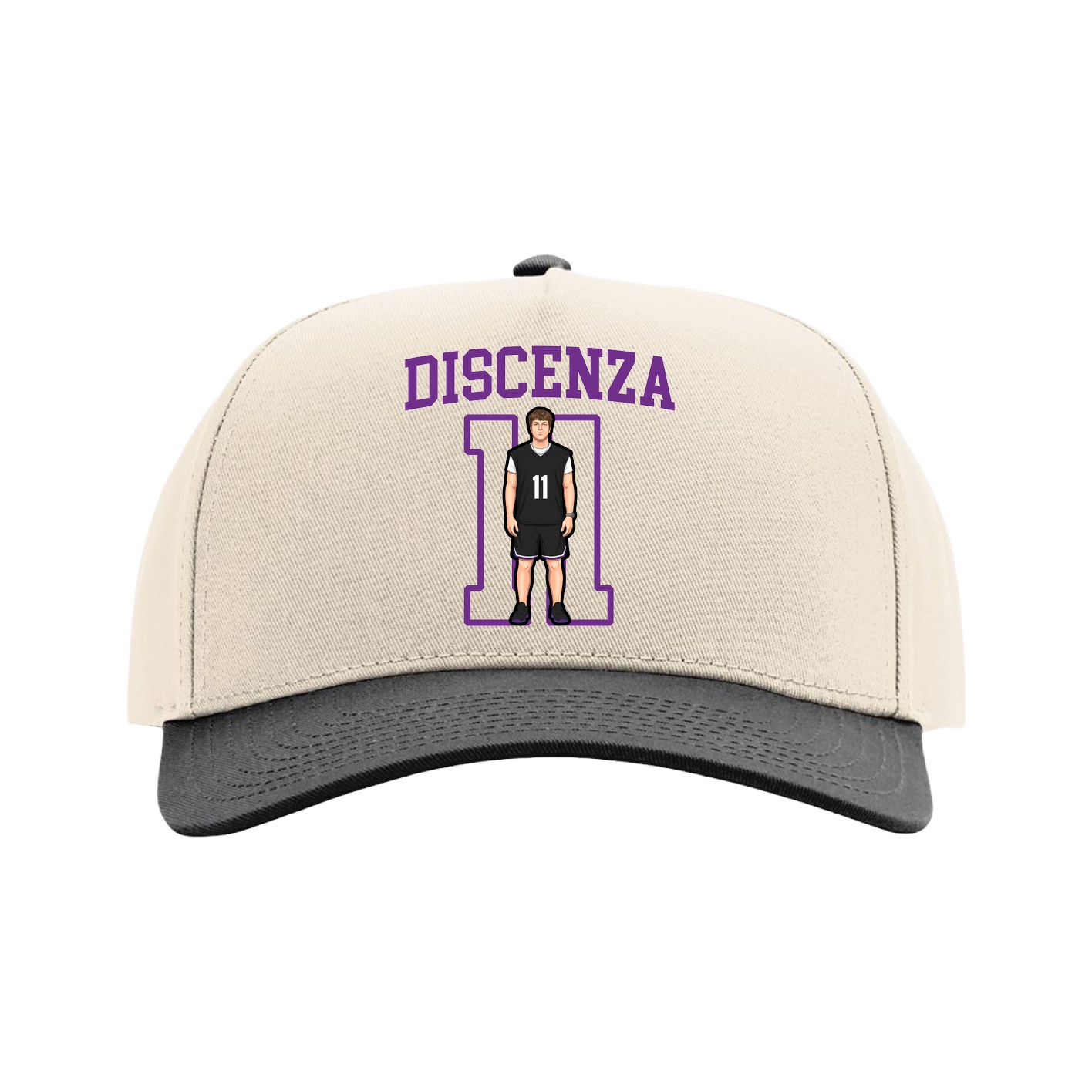 Full Fabric Five-Panel Champ Cap — Shirsey in Cream/Black