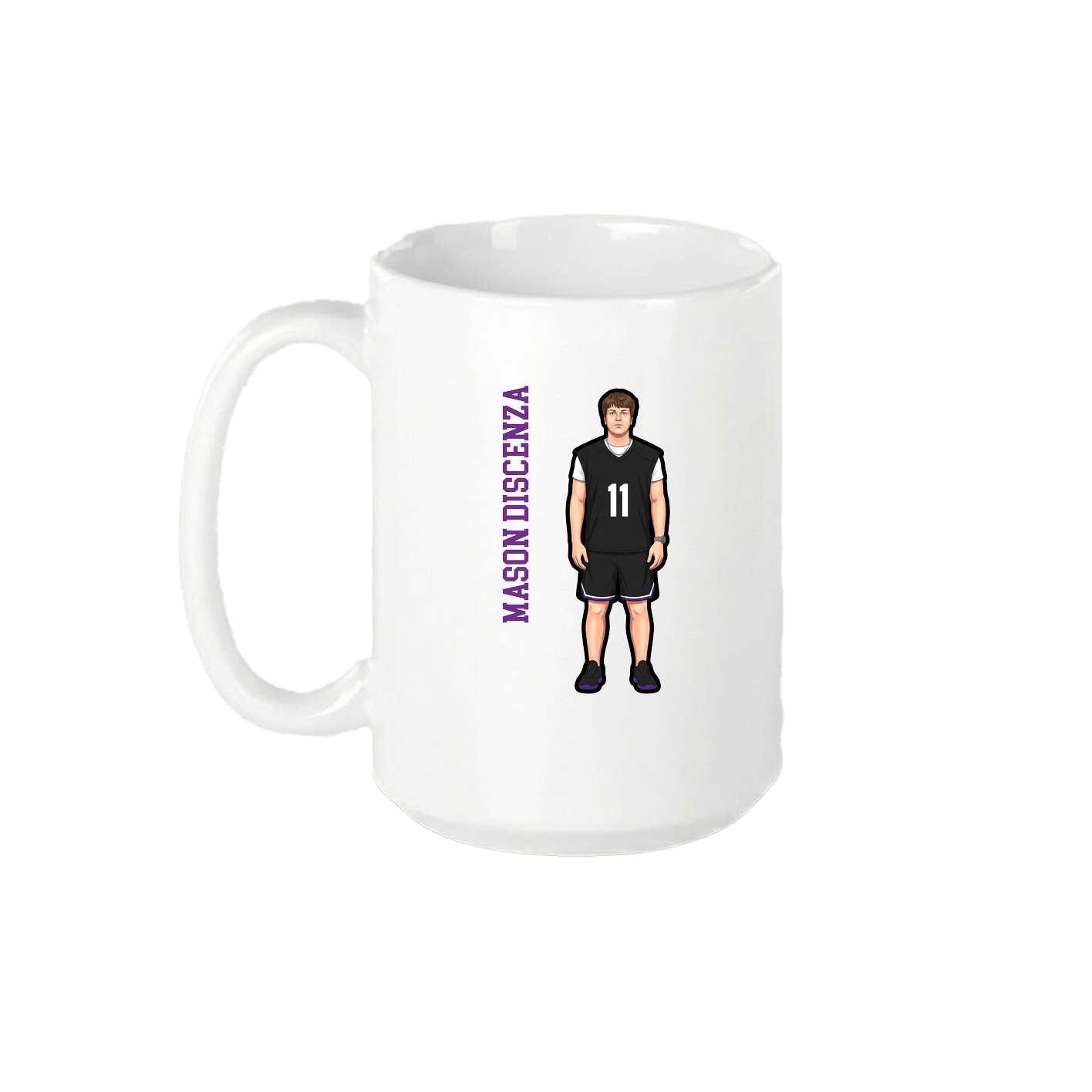 15oz Coffee Mug — Name Vertical in White