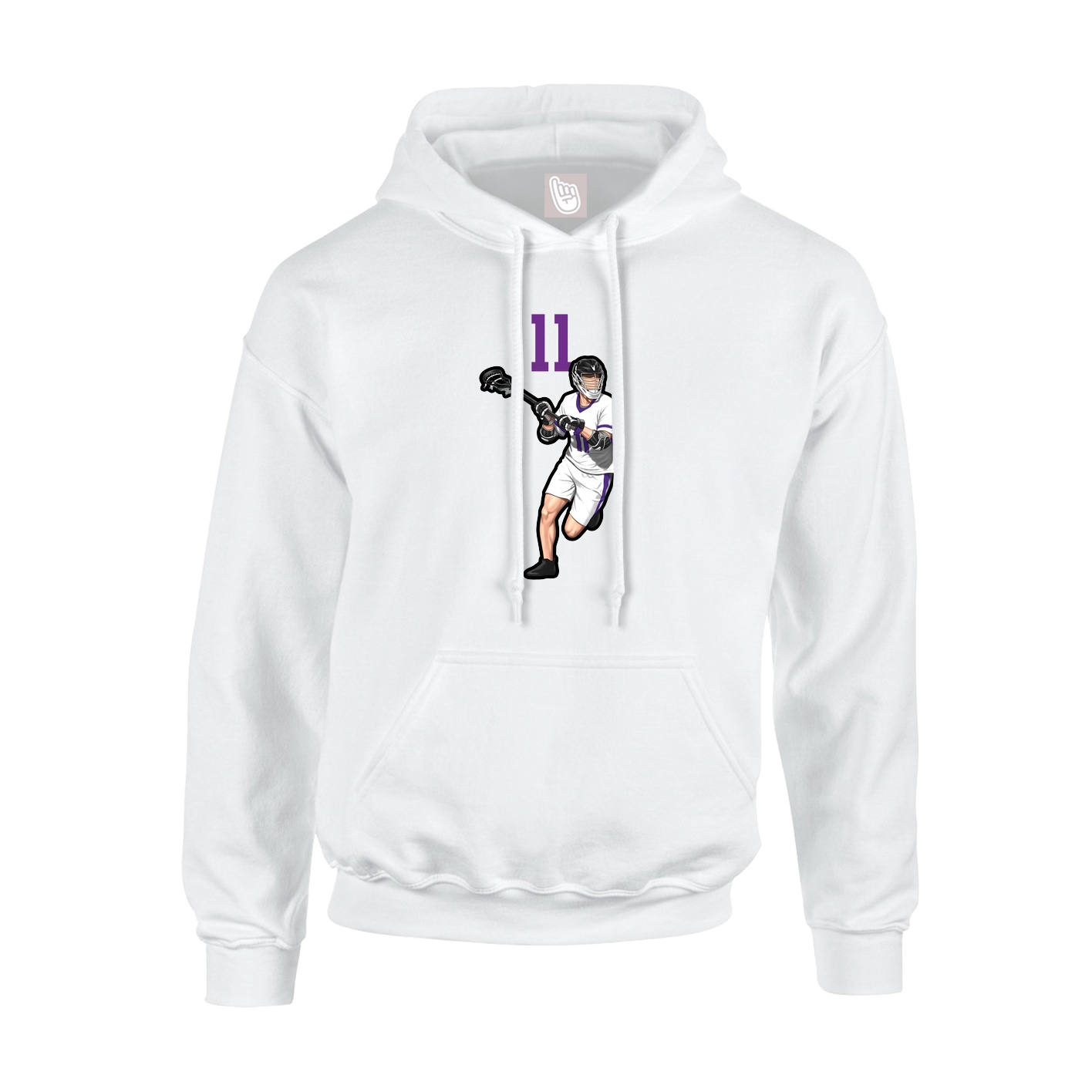 Youth Hoodie — Number Top in White