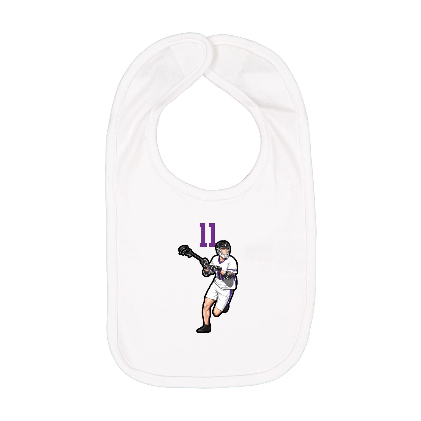 Infant Bib — Number Top in White
