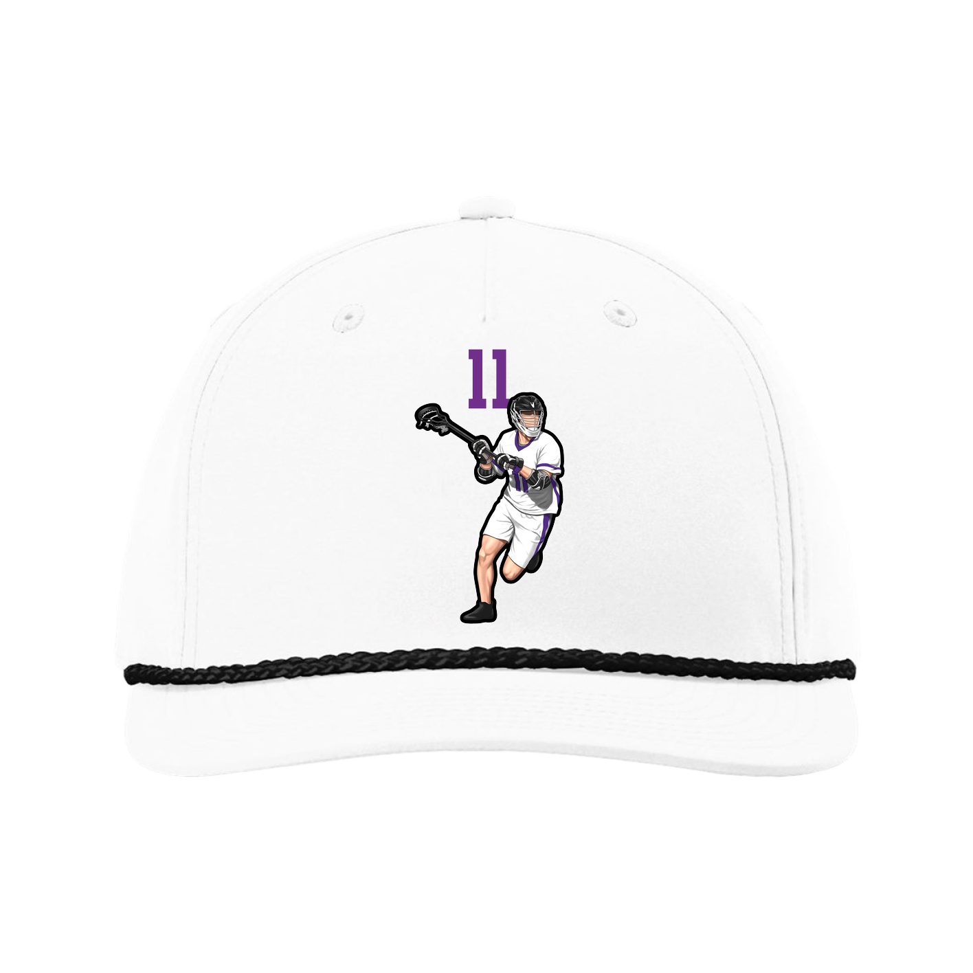 Five-Panel Classic Rope Cap — Number Top in White