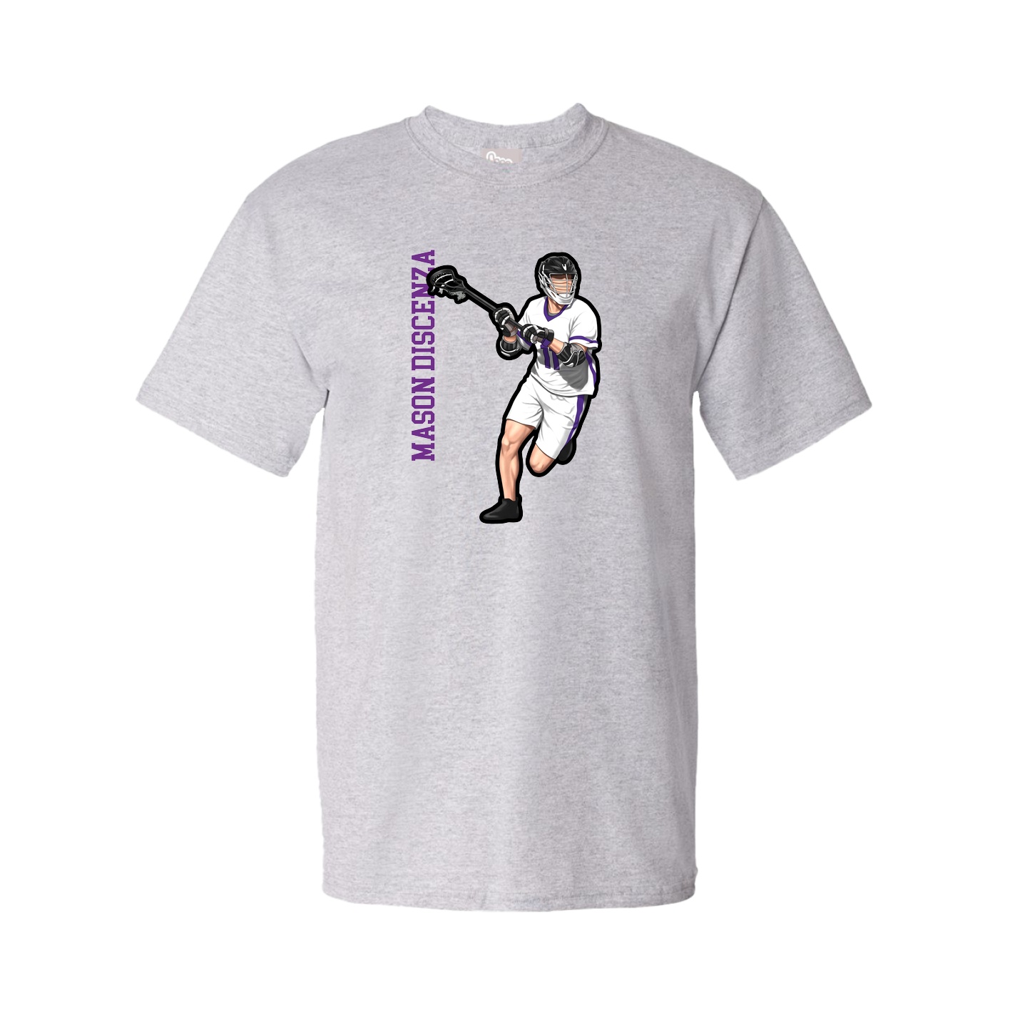 Tee — Name Vertical in Grey
