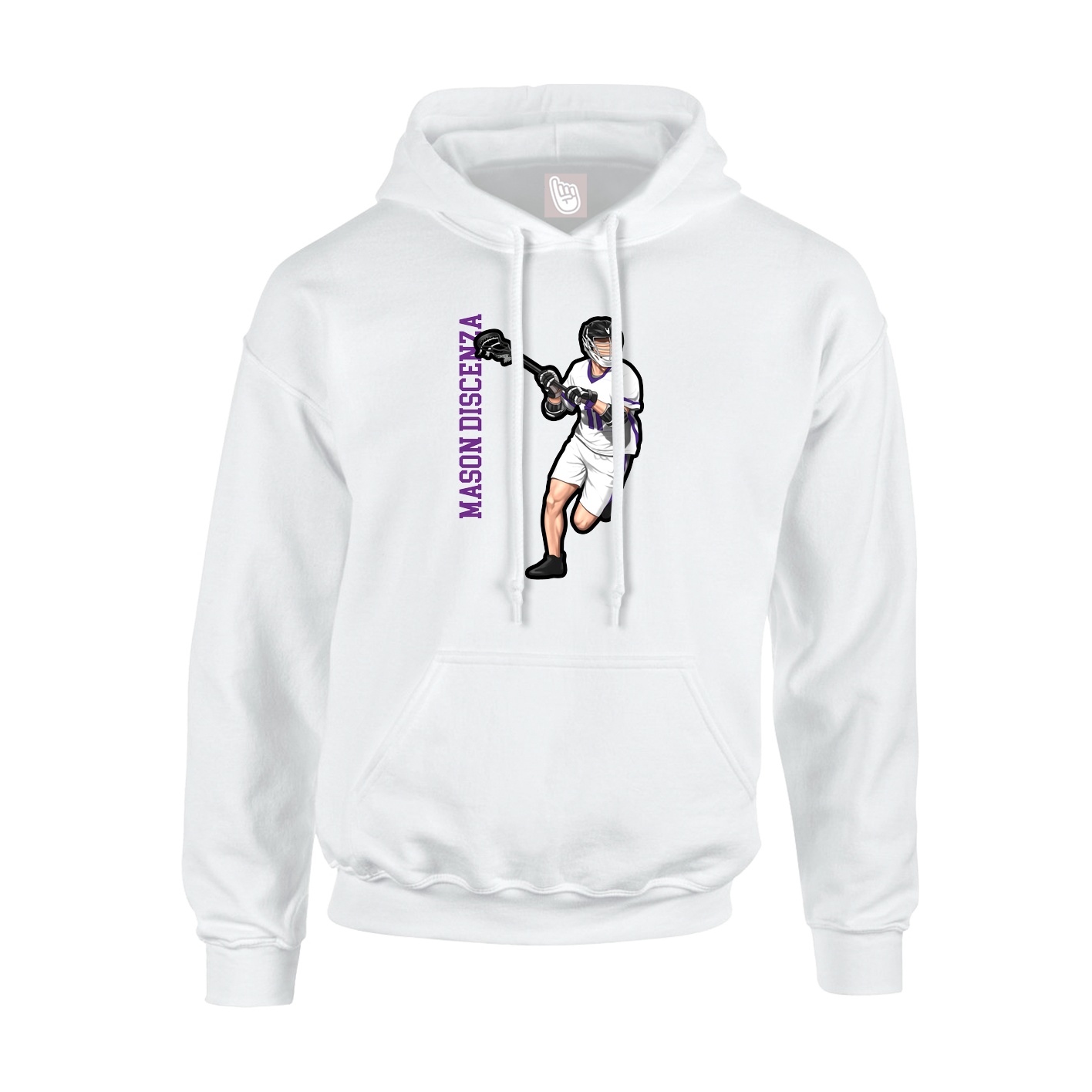 Youth Hoodie — Name Vertical in White