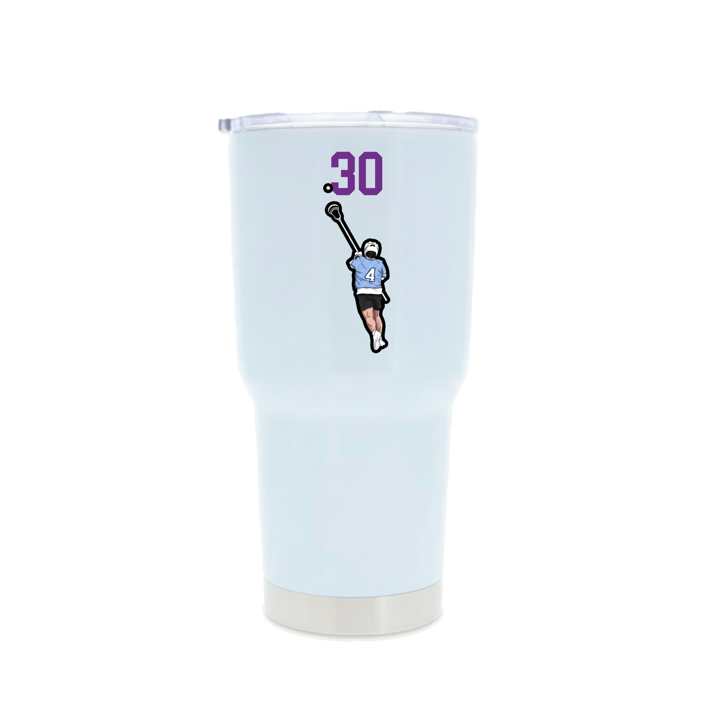 30oz Stainless Steel Tumbler — Number Top in White