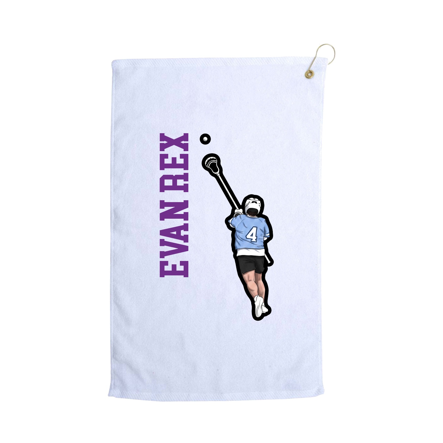 Golf Towel — Name Vertical in White