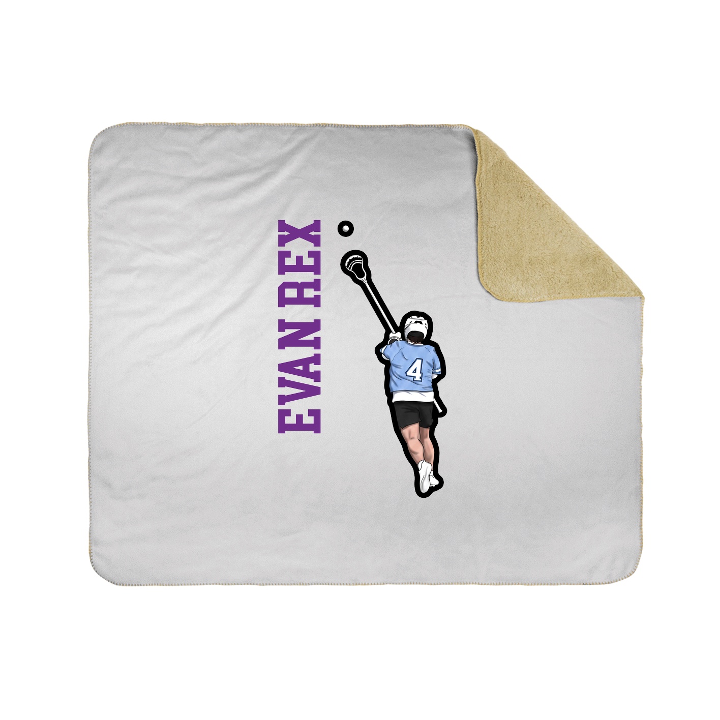 Throw Blanket — Name Vertical in White