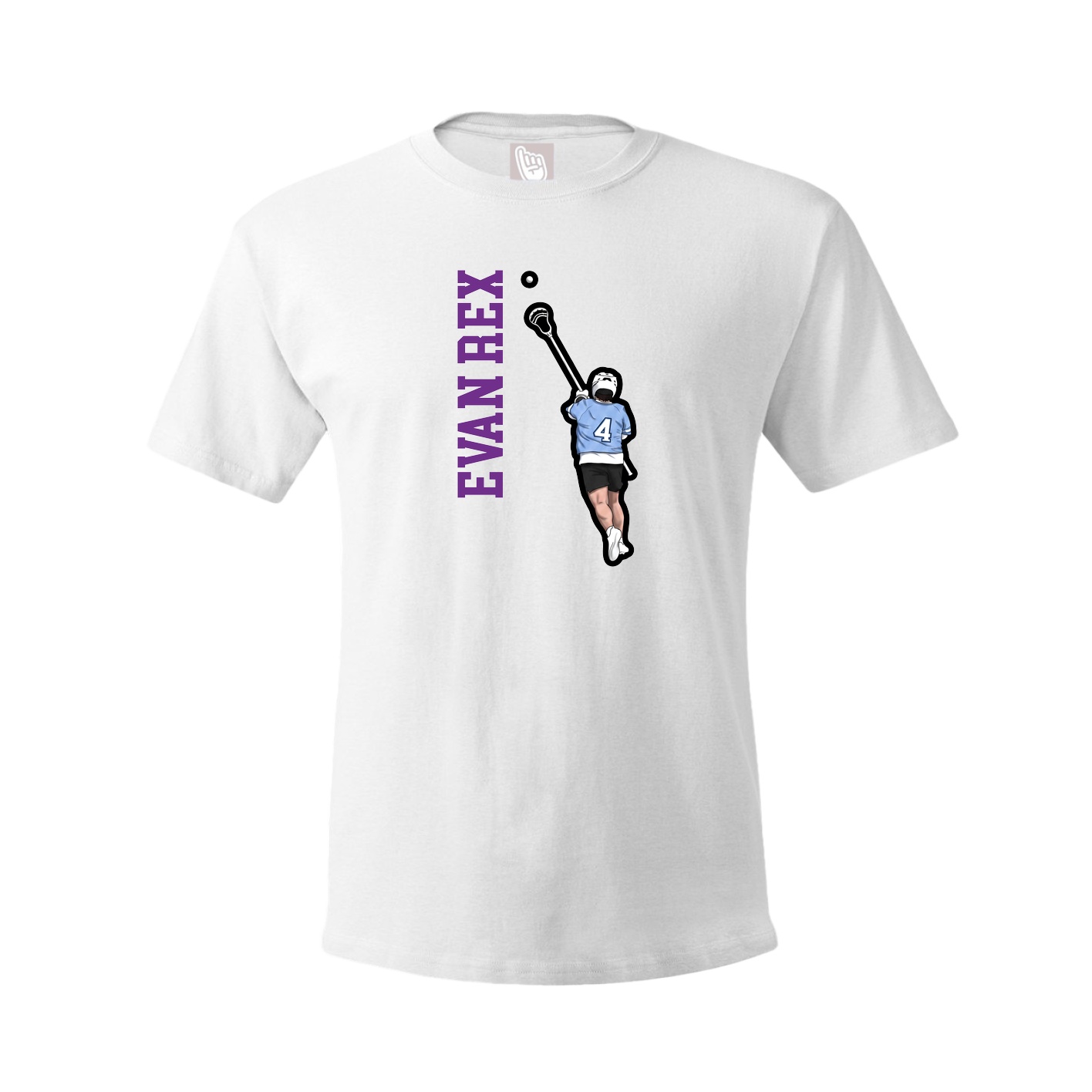 Youth Tee — Name Vertical in White