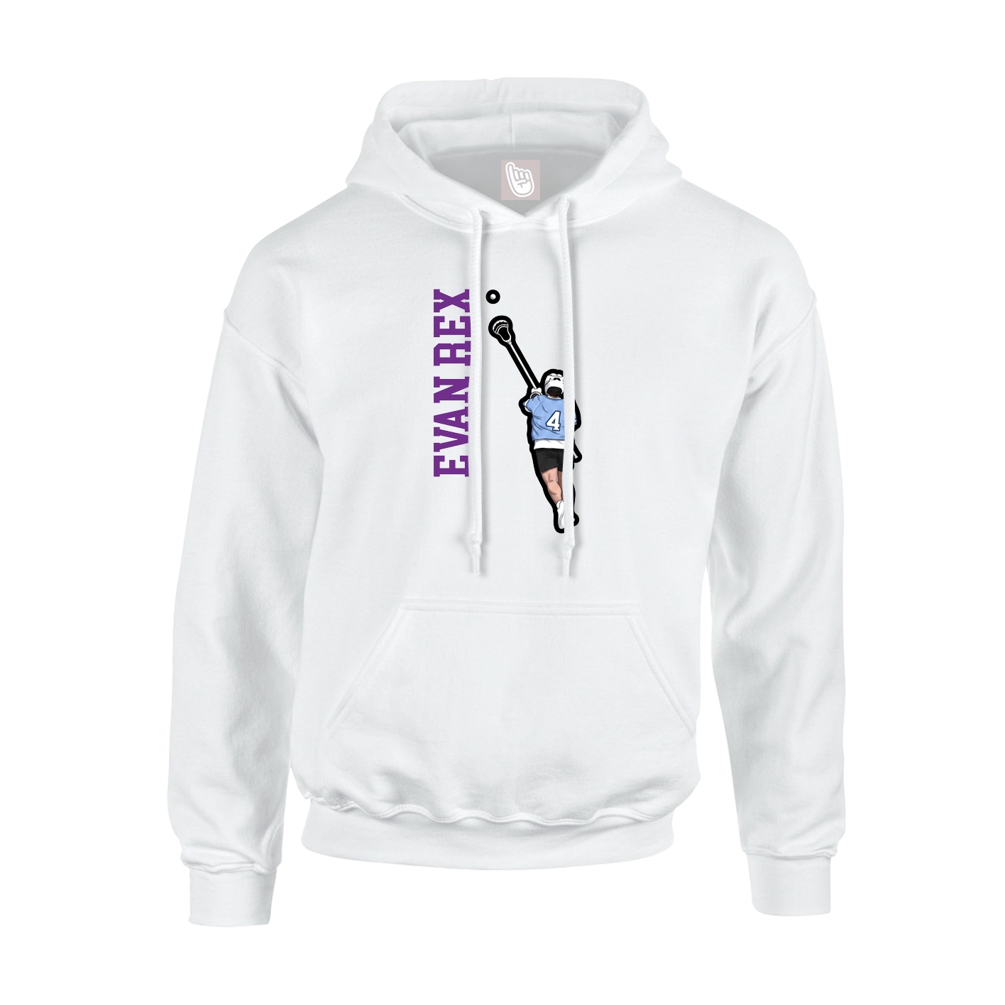 Hoodie — Name Vertical in White