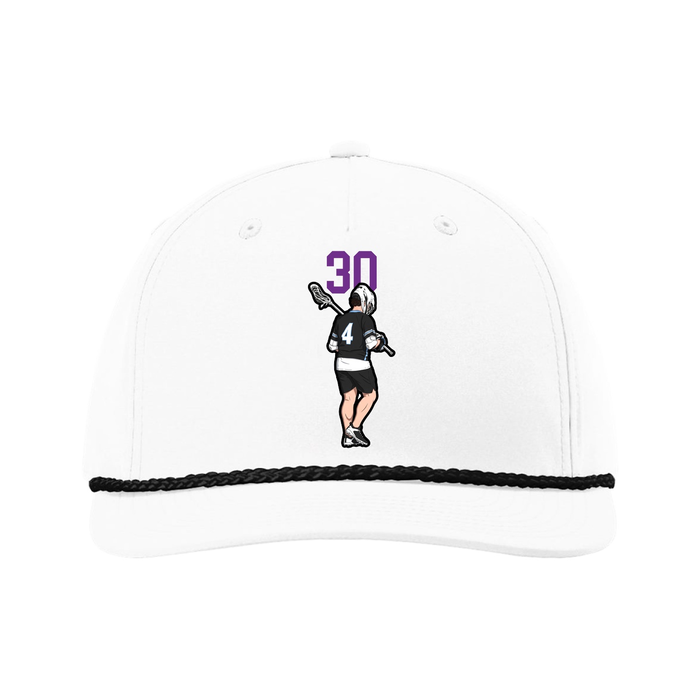Five-Panel Classic Rope Cap — Number Top in White