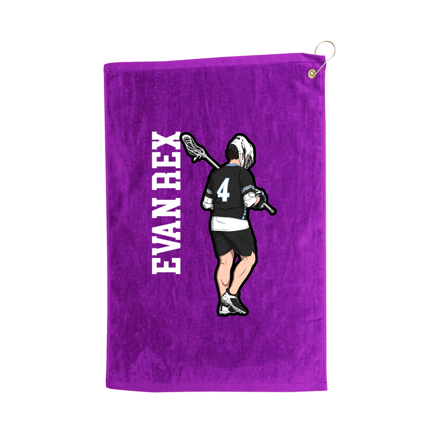 Golf Towel — Name Vertical in Purple