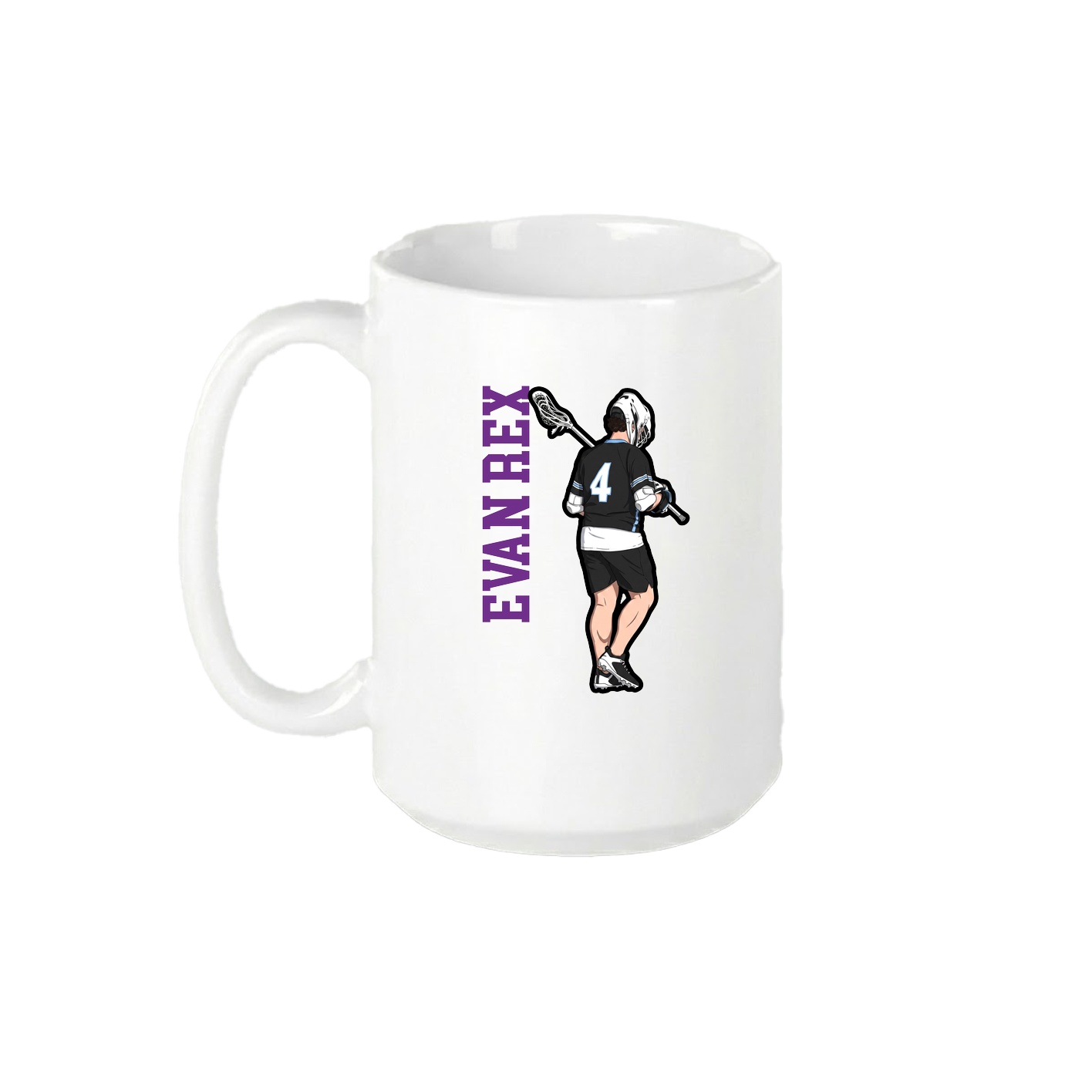 15oz Coffee Mug — Name Vertical in White