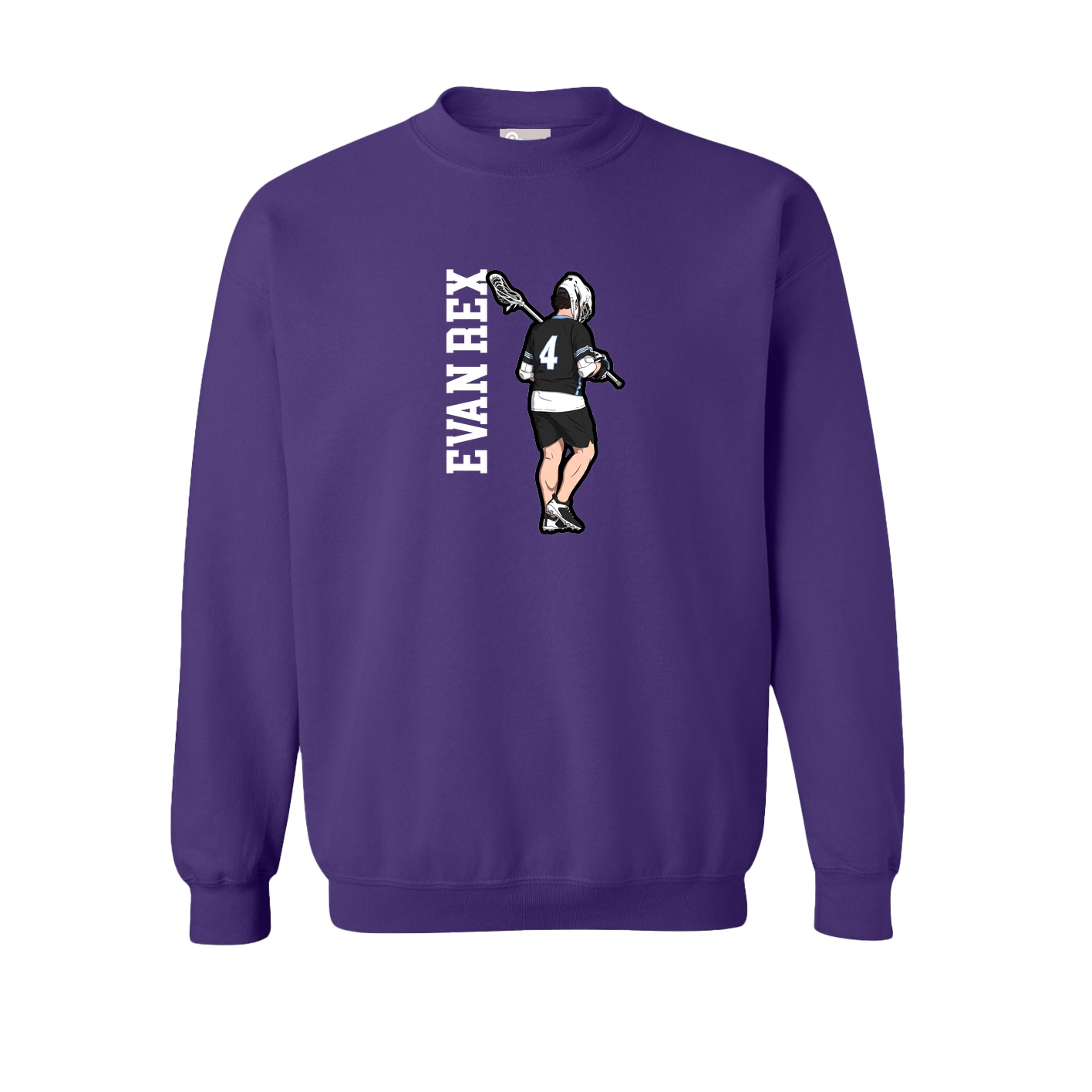Fleece Crew — Name Vertical in Purple