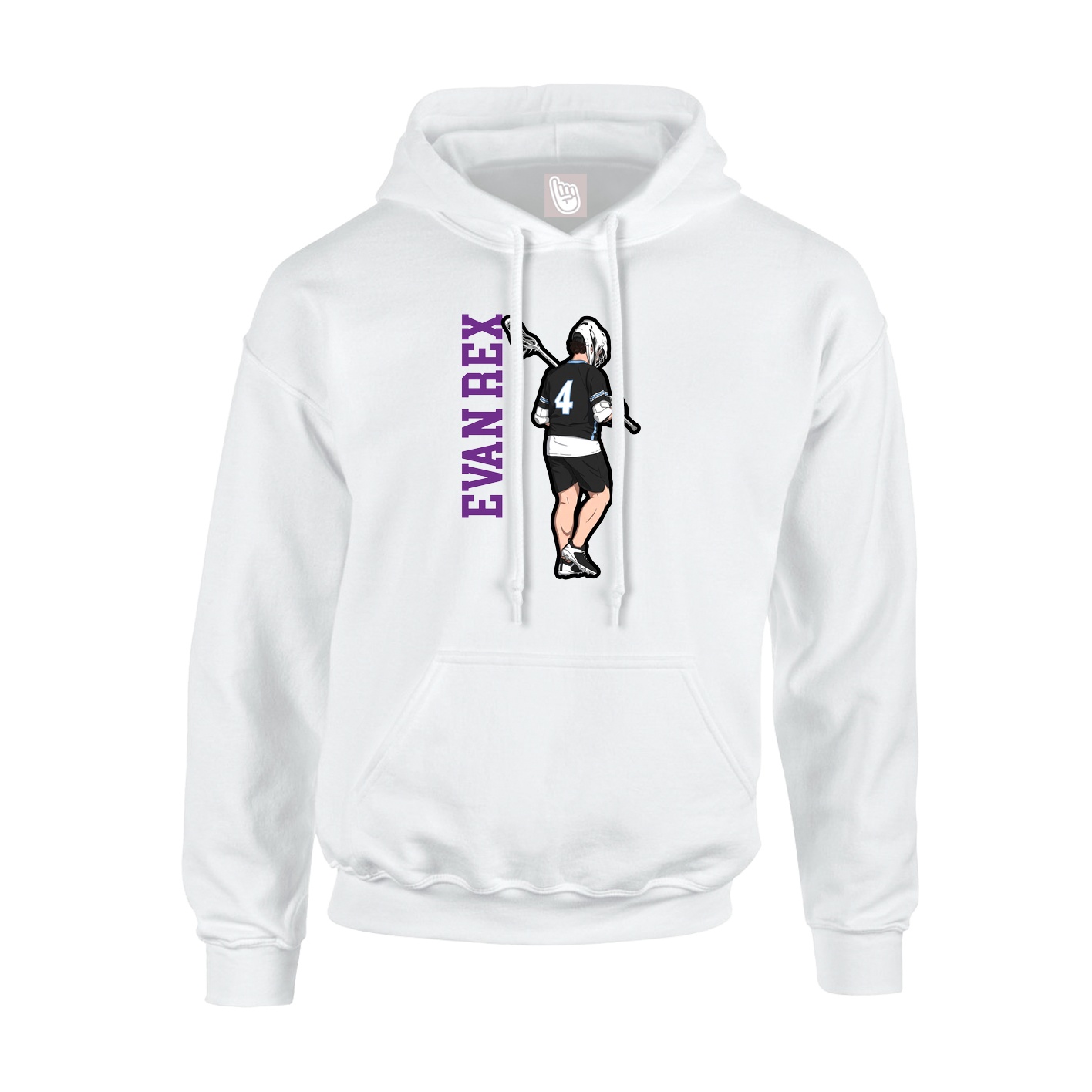 Youth Hoodie — Name Vertical in White