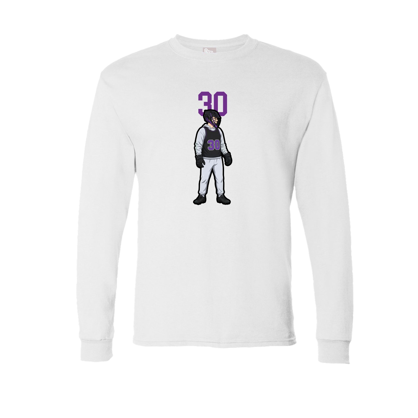 Long Sleeve Tee — Number Top in White