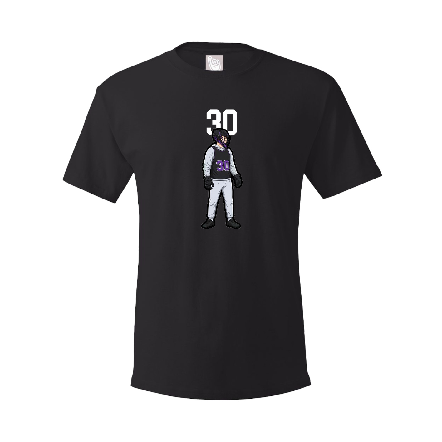 Youth Tee — Number Top in Black