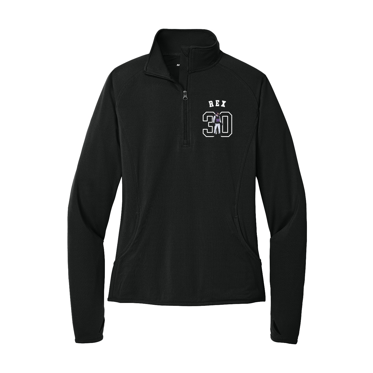 Women's Q-Zip Pullover — Shirsey Arch in Black