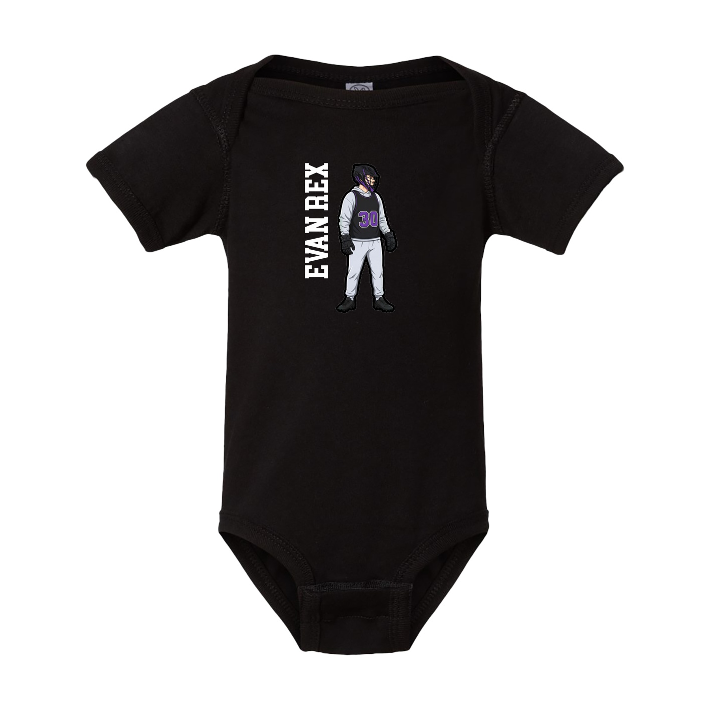 Baby Onesie — Name Vertical in Black