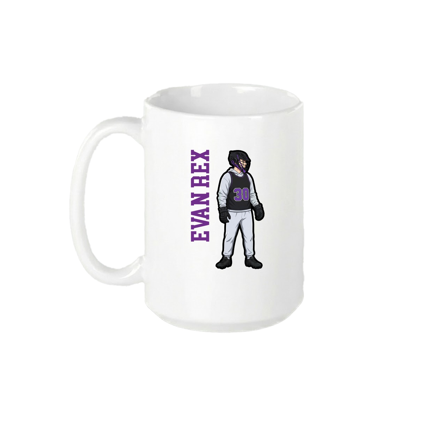 15oz Coffee Mug — Name Vertical in White