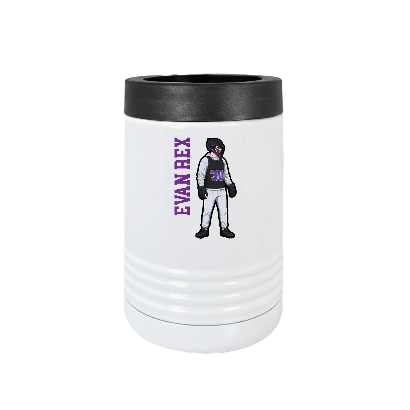 Beverage Holder — Name Vertical in White