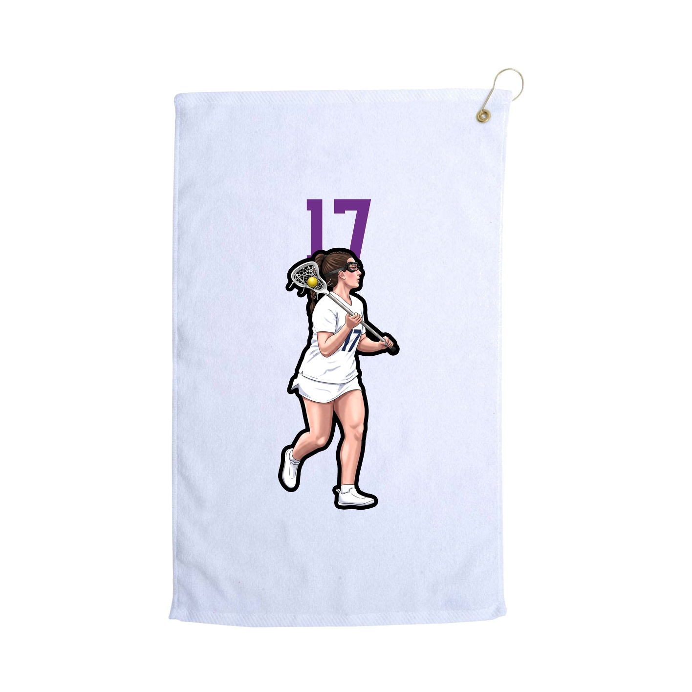 Golf Towel — Number Top in White