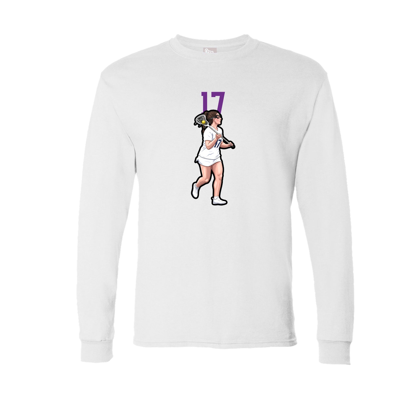 Long Sleeve Tee — Number Top in White
