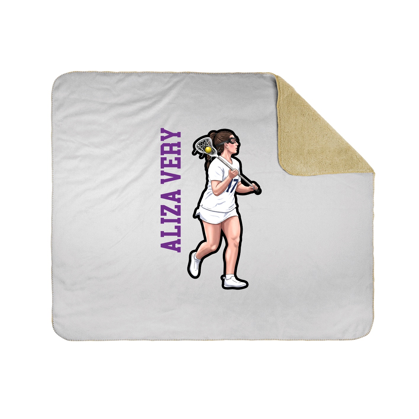 Throw Blanket — Name Vertical in White