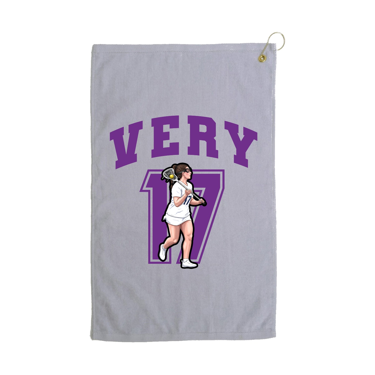 Golf Towel — Number in Grey