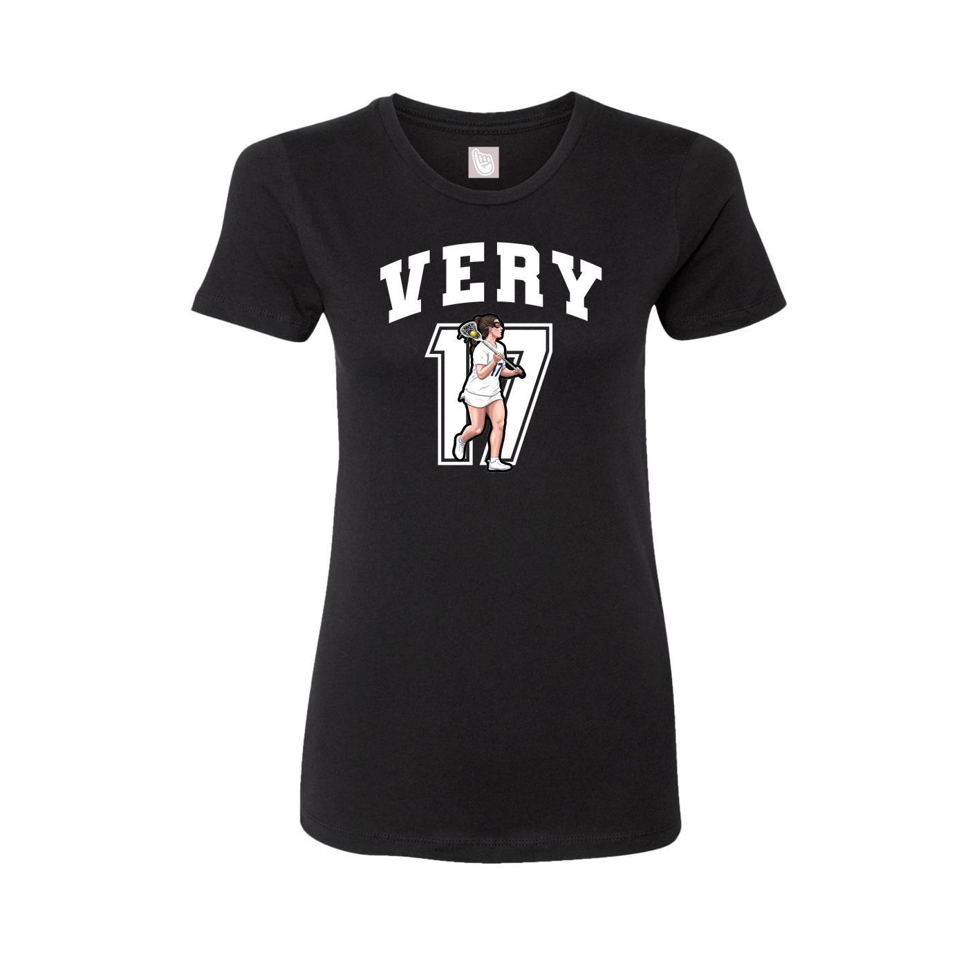 Fitted Women's Tee — Number in Black
