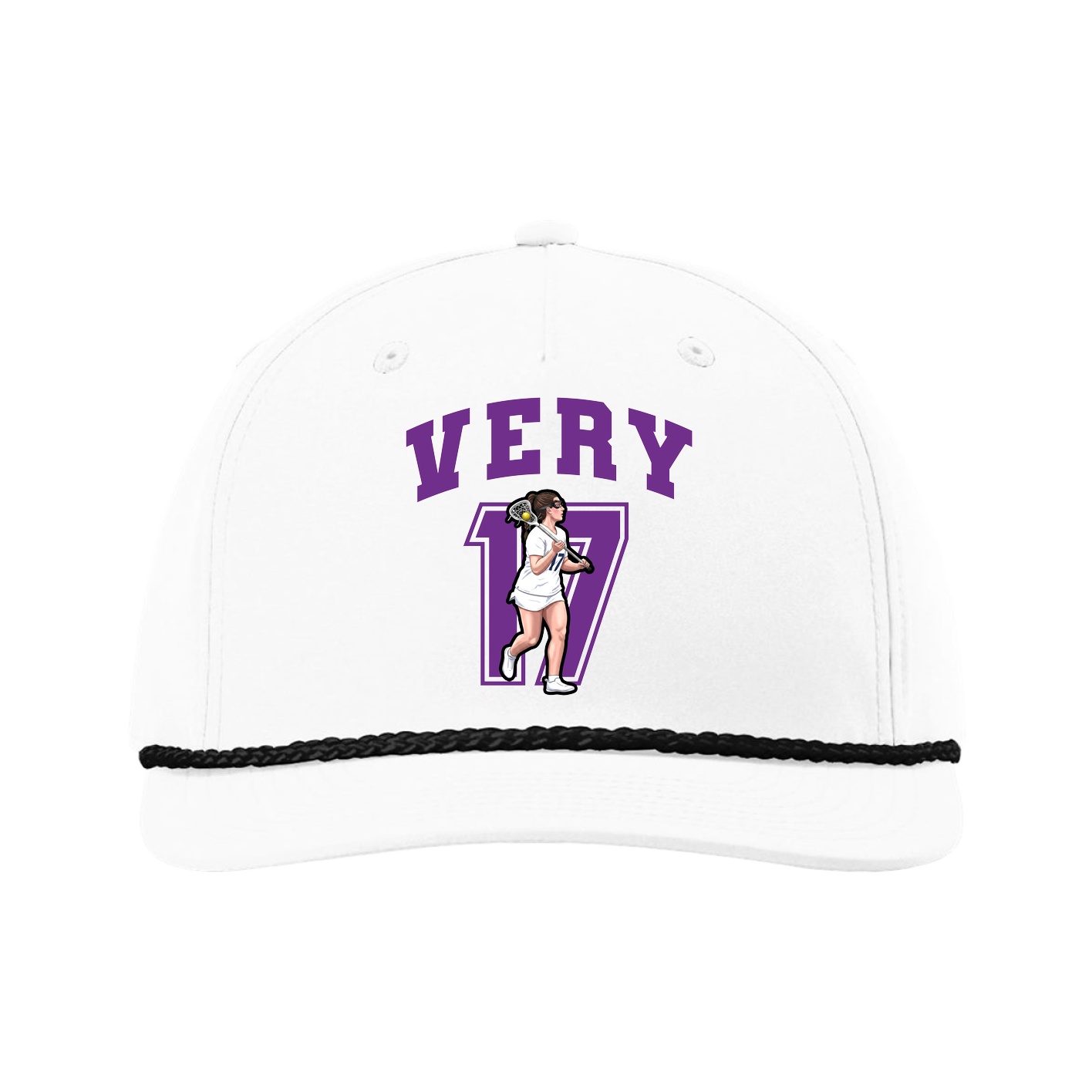 Five-Panel Classic Rope Cap — Number in White