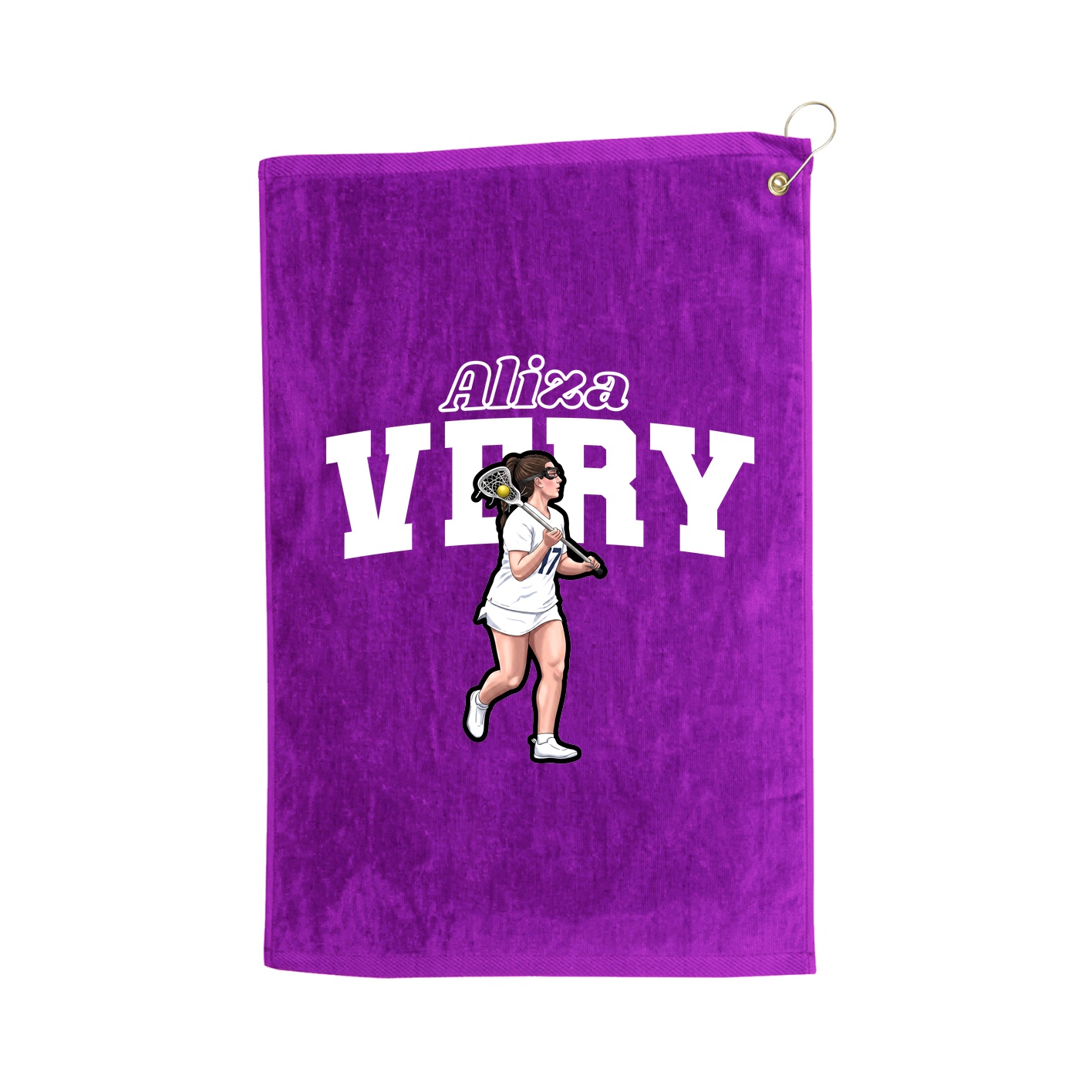 Golf Towel — Name Arch in Purple