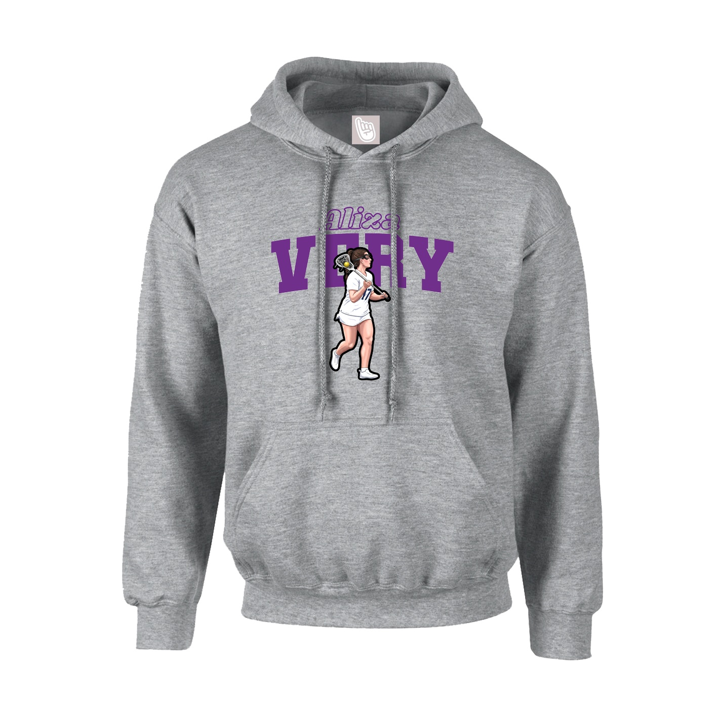 Youth Hoodie — Name Arch in Grey