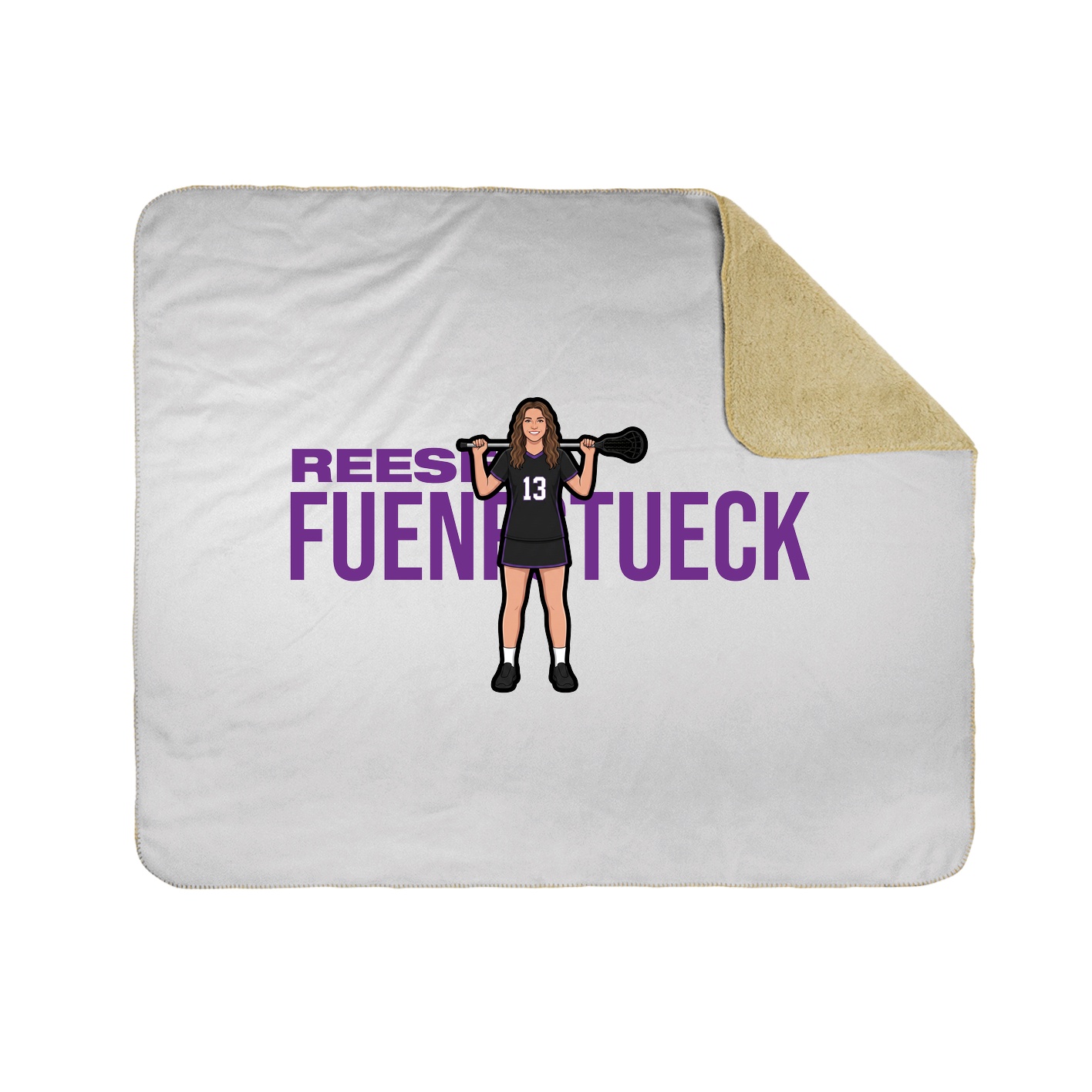 Throw Blanket — Player Name in White