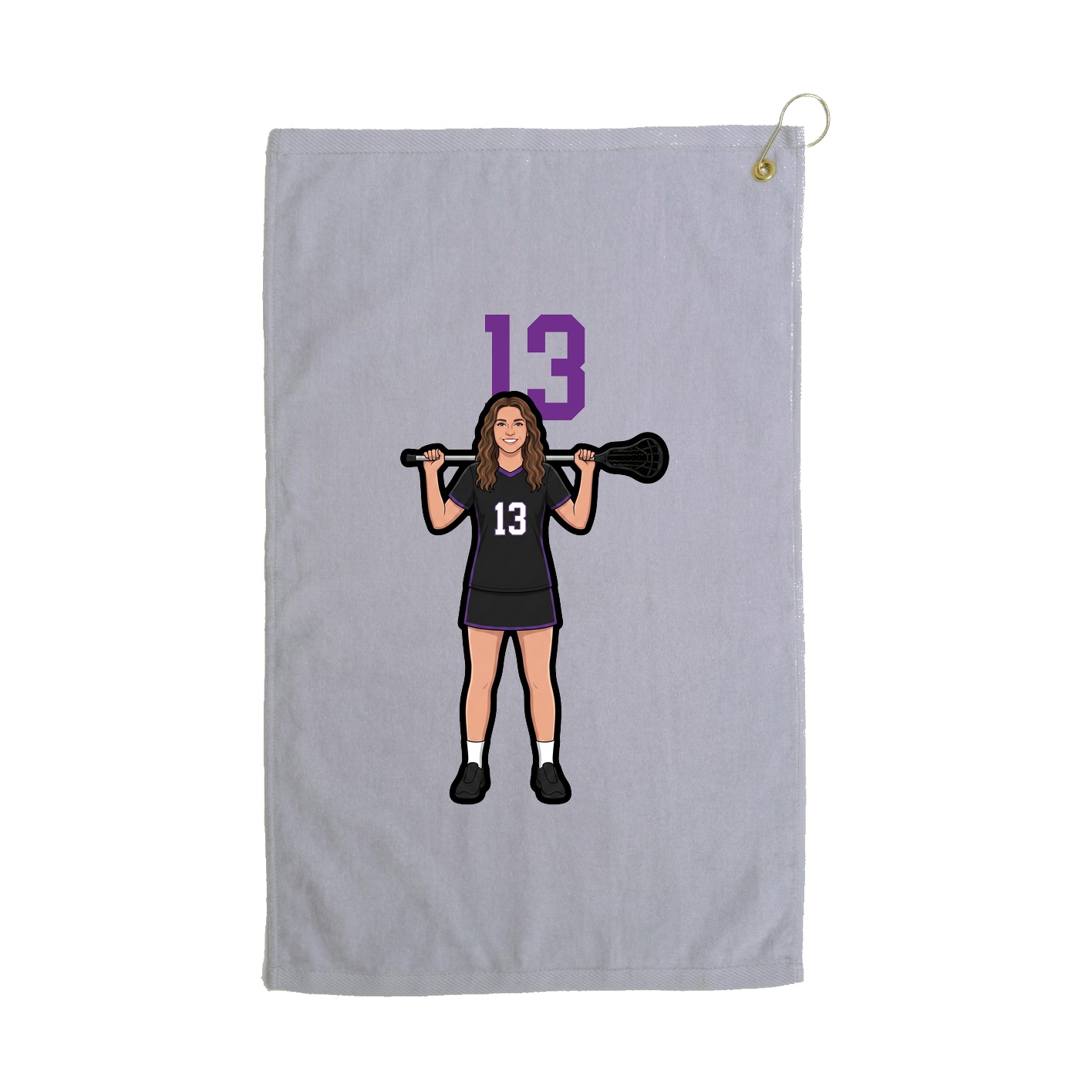 Golf Towel — Number Top in Grey