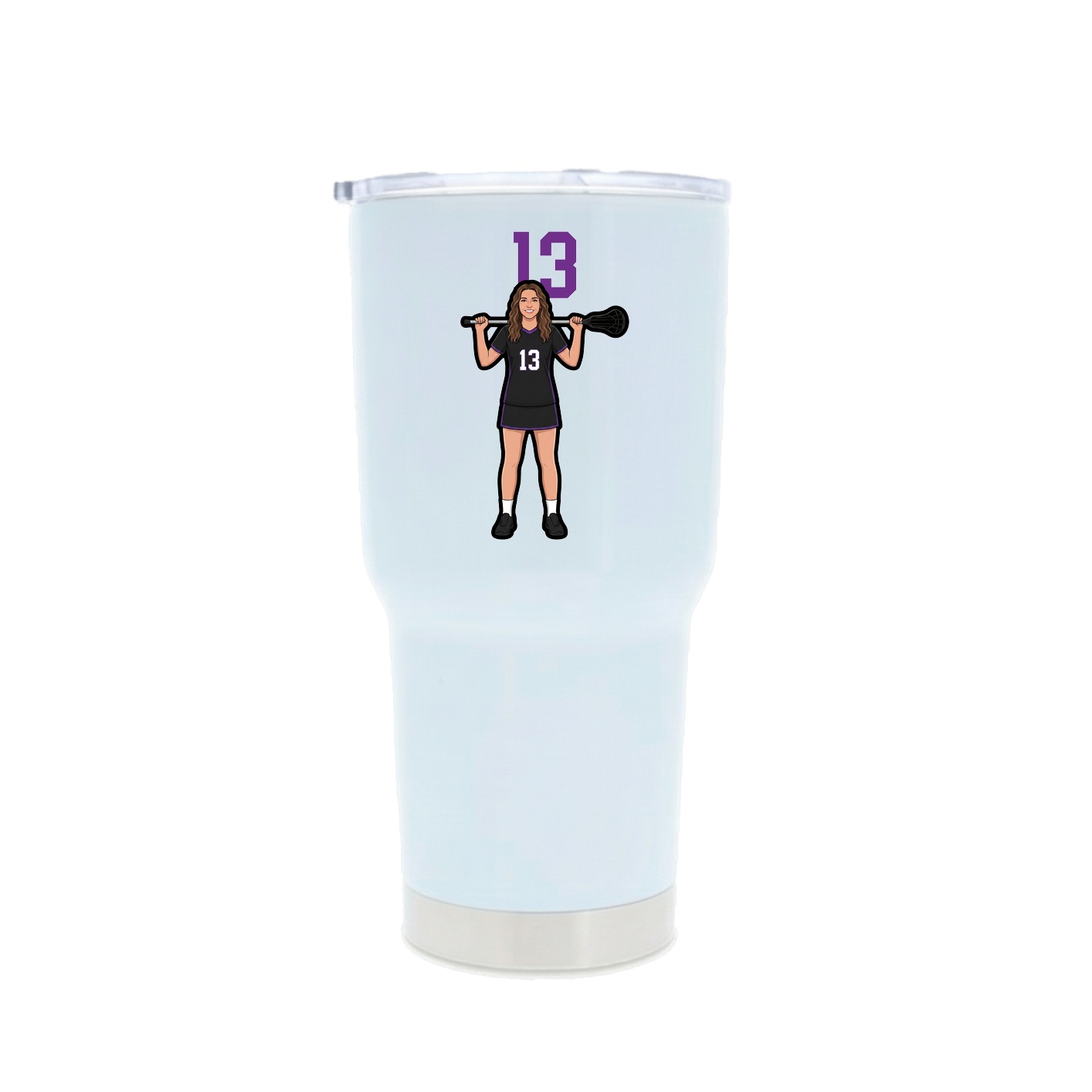 30oz Stainless Steel Tumbler — Number Top in White