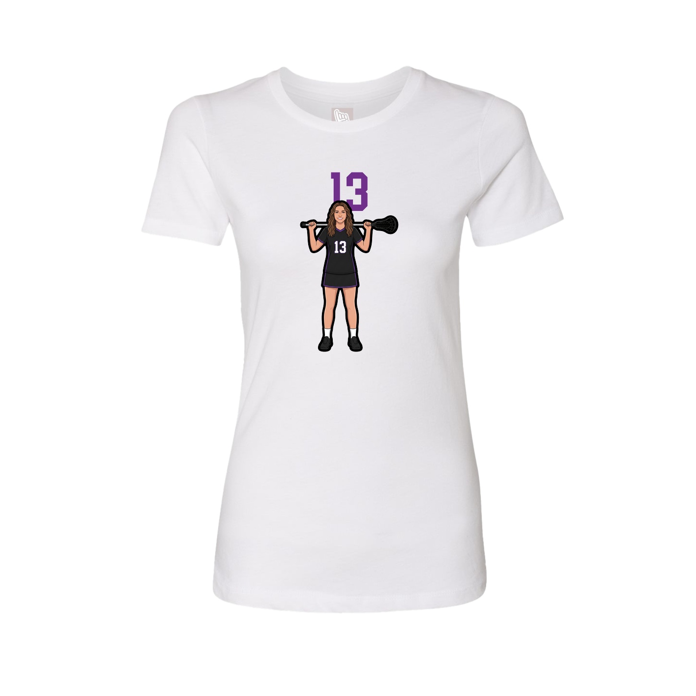 Fitted Women's Tee — Number Top in White