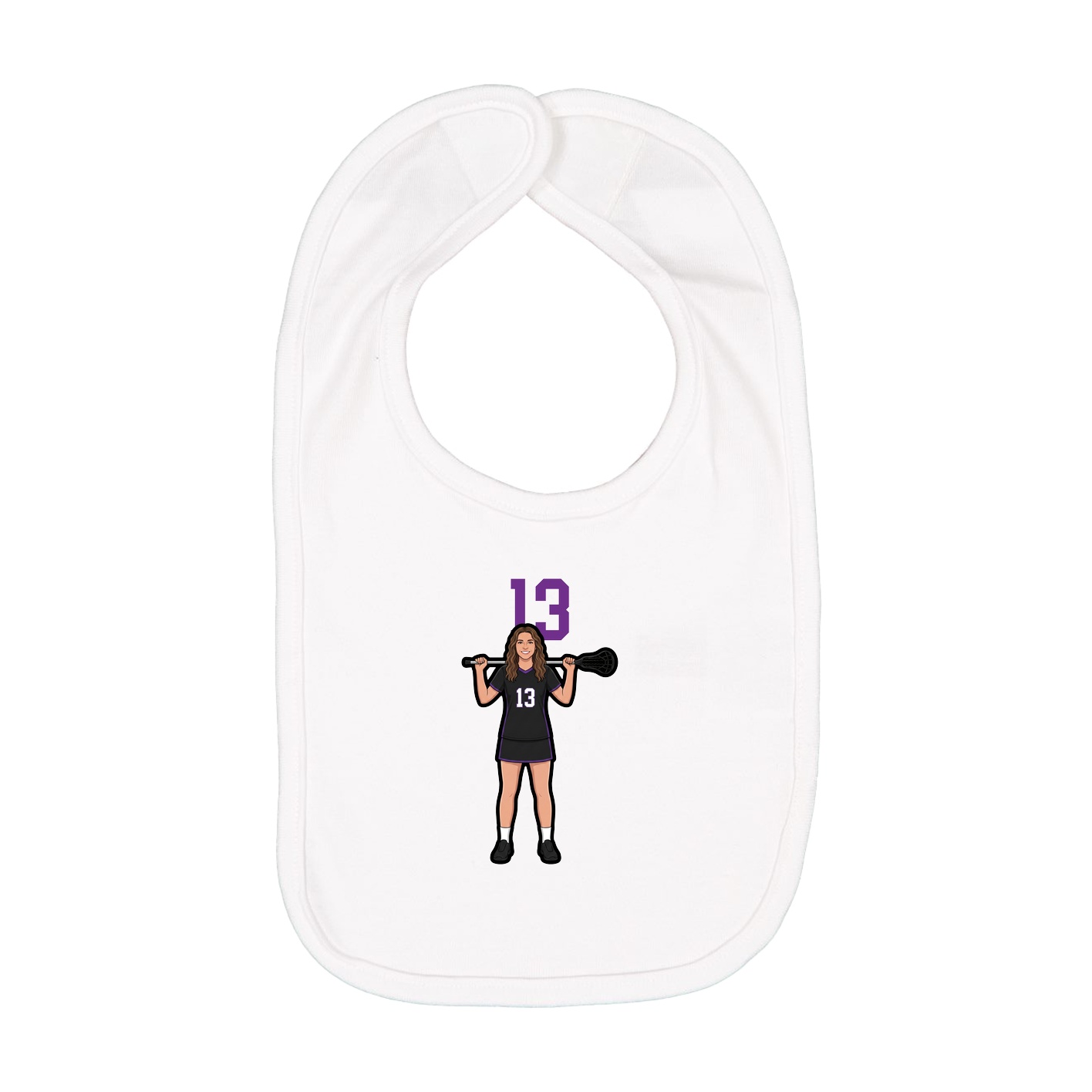 Infant Bib — Number Top in White