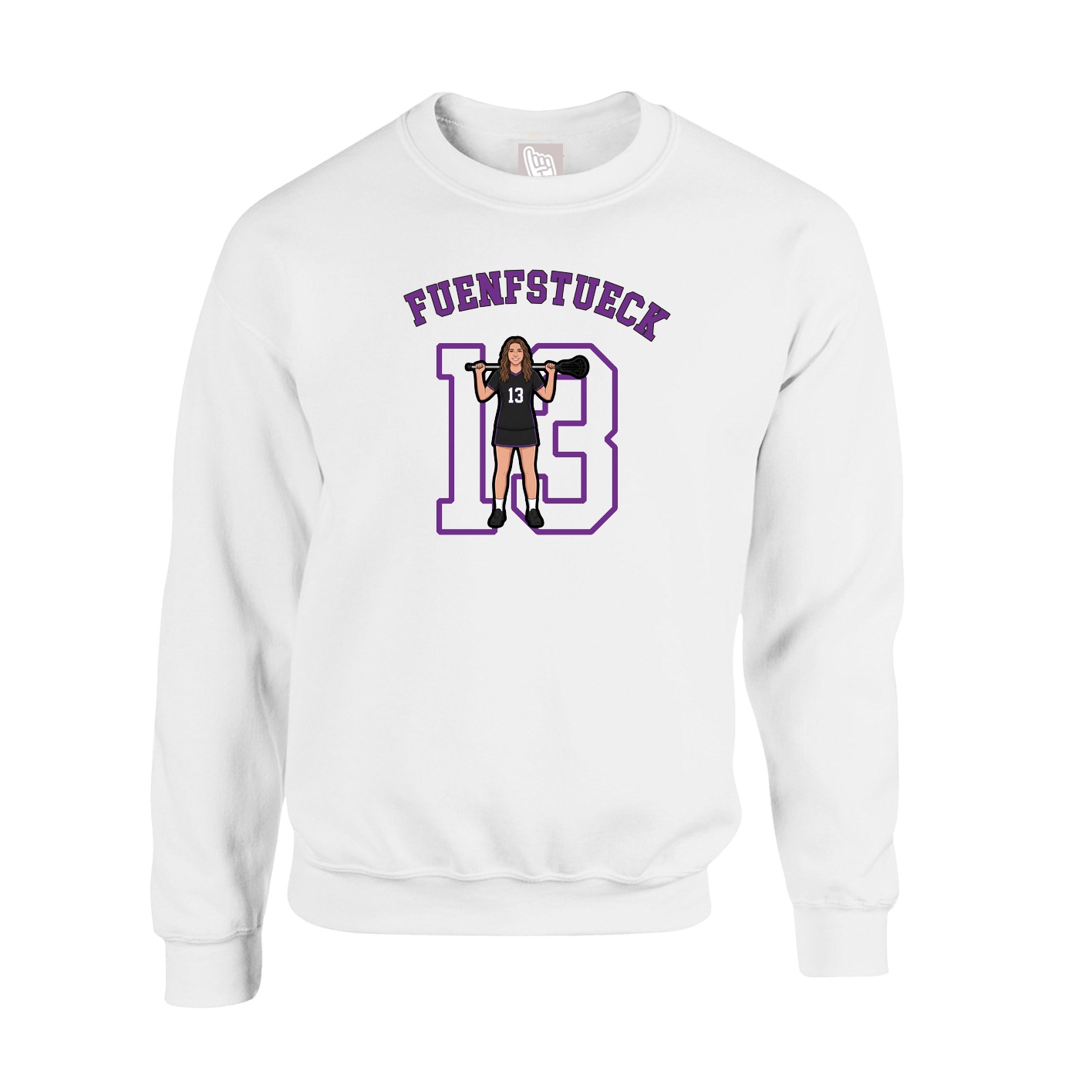 Fleece Crew — Shirsey Arch in White
