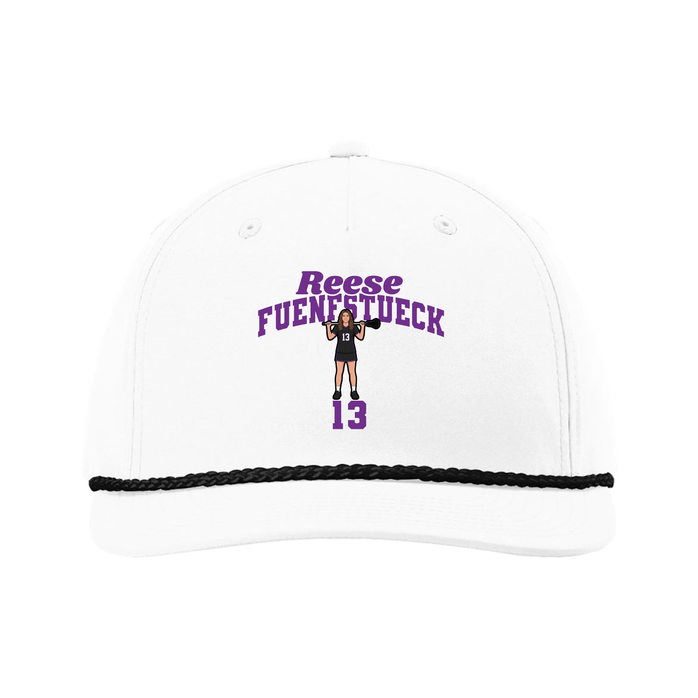 Five-Panel Classic Rope Cap — Signature Arch in White