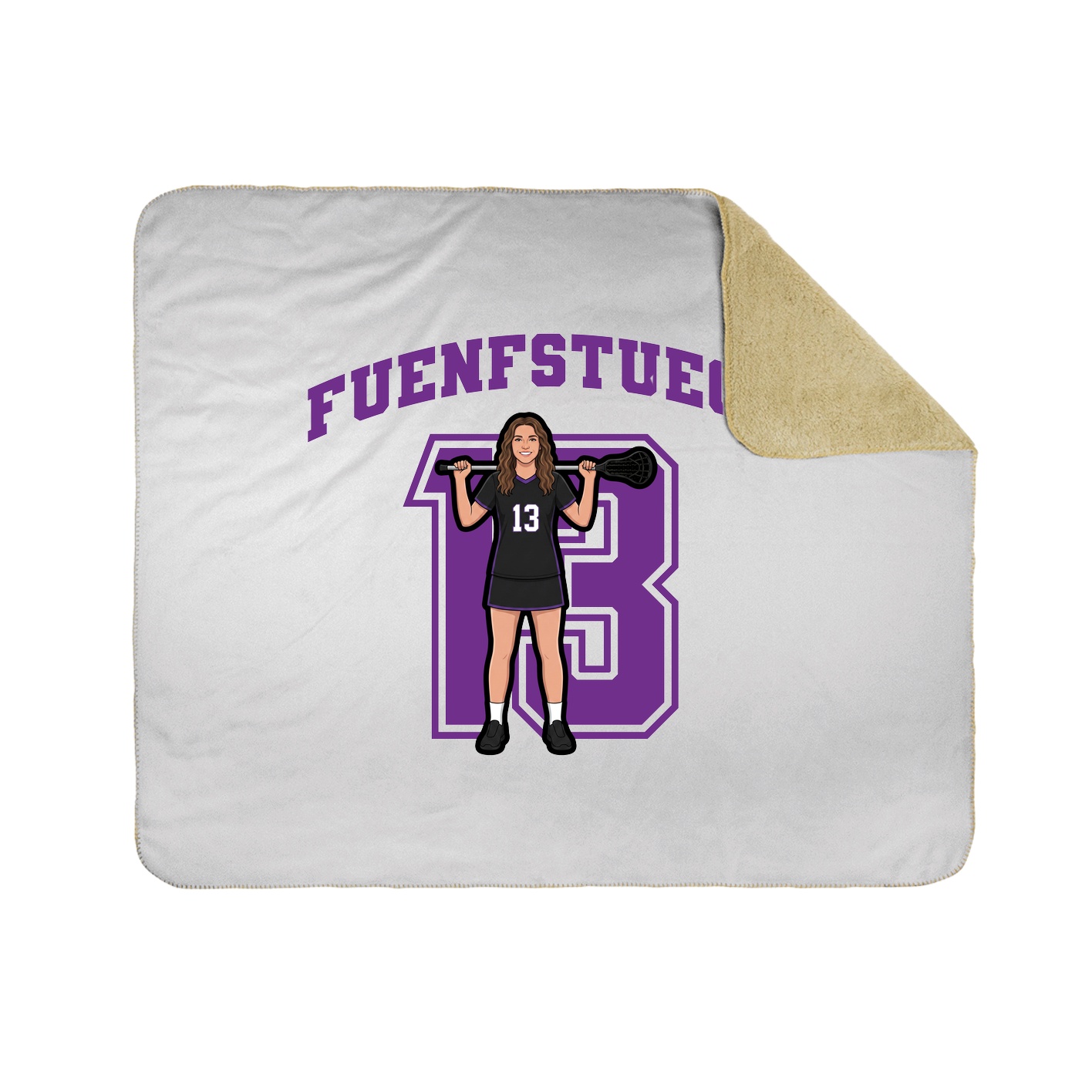 Throw Blanket — Number in White