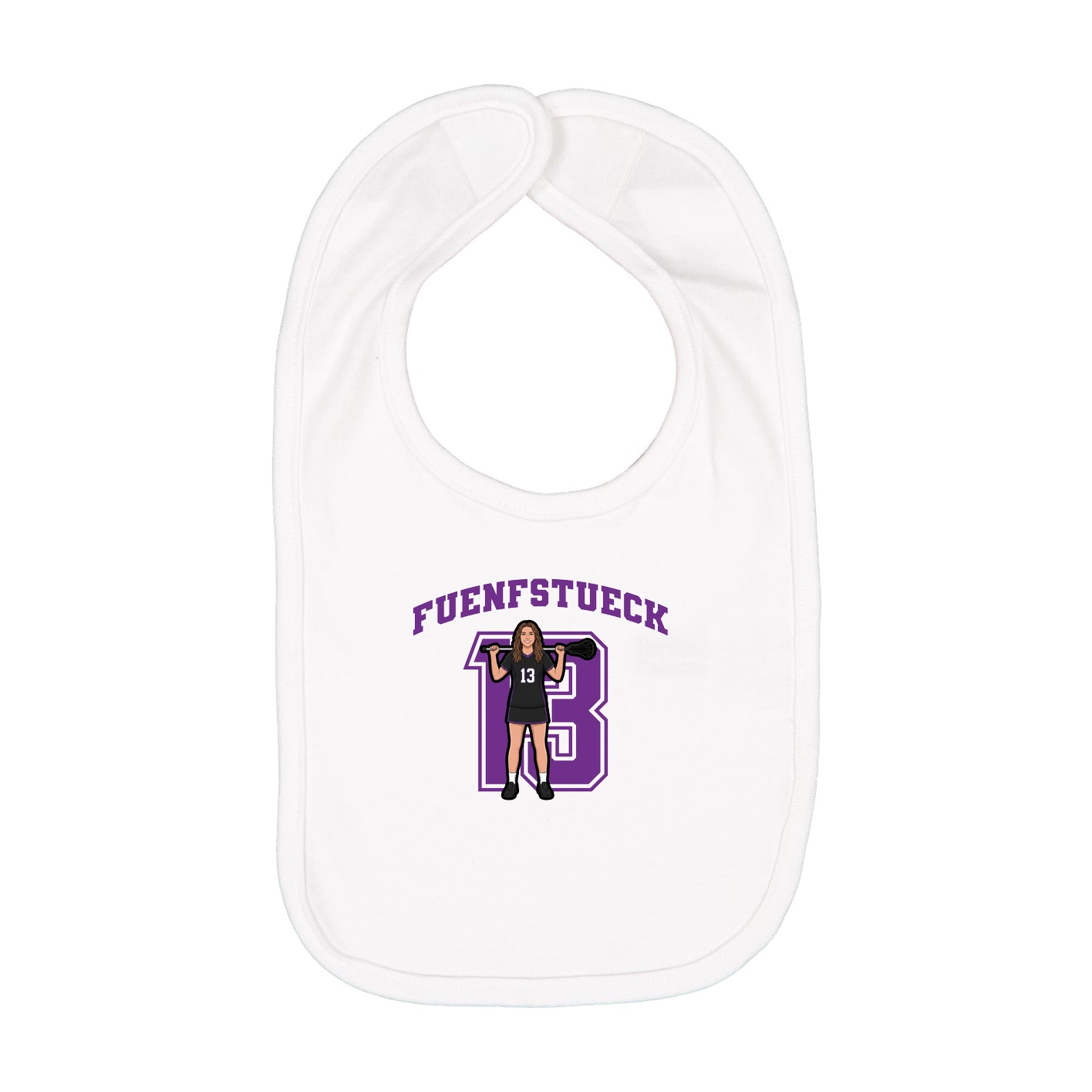 Infant Bib — Number in White