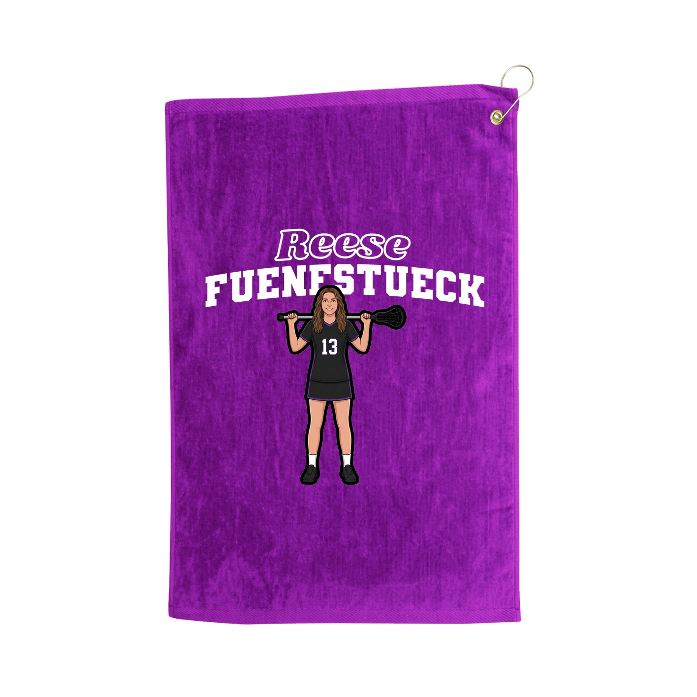 Golf Towel — Name Arch in Purple