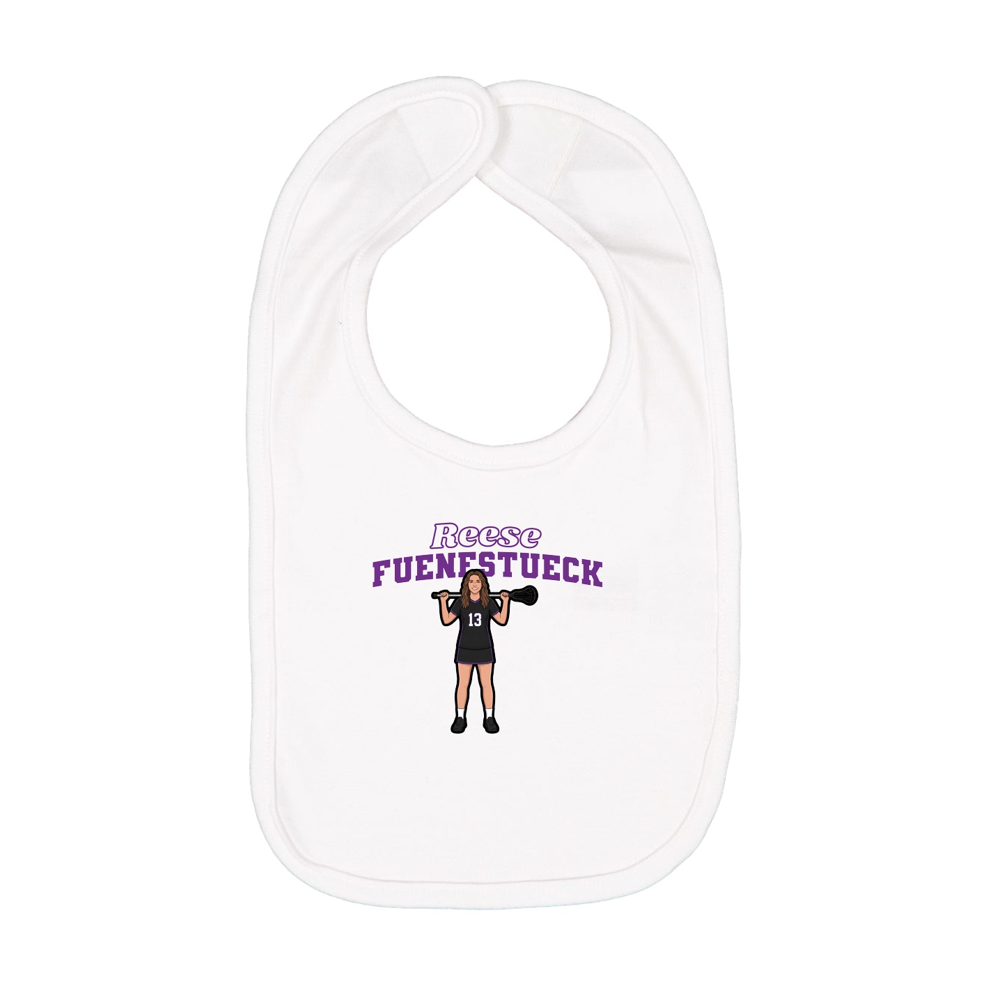 Infant Bib — Name Arch in White