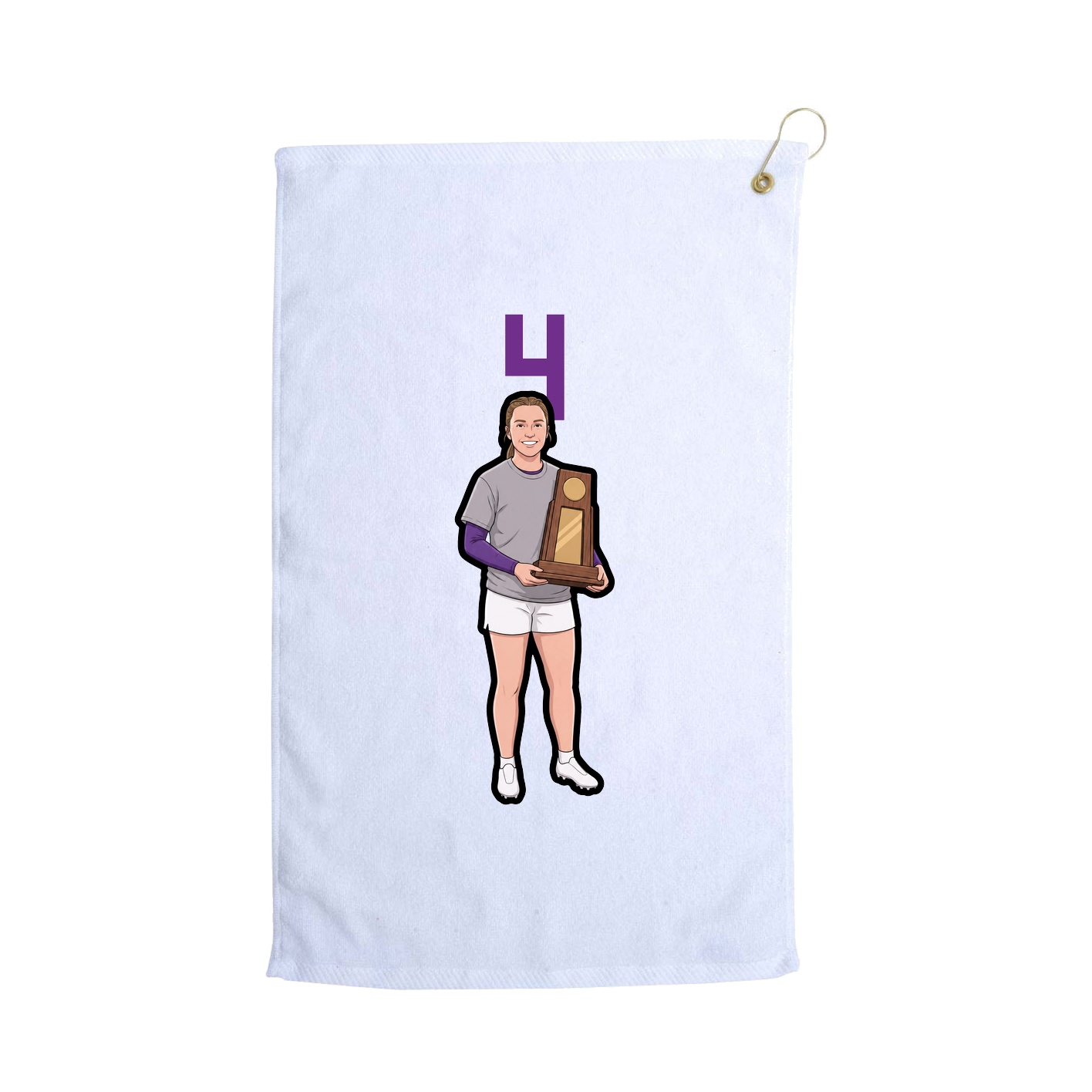 Golf Towel — Number Top in White