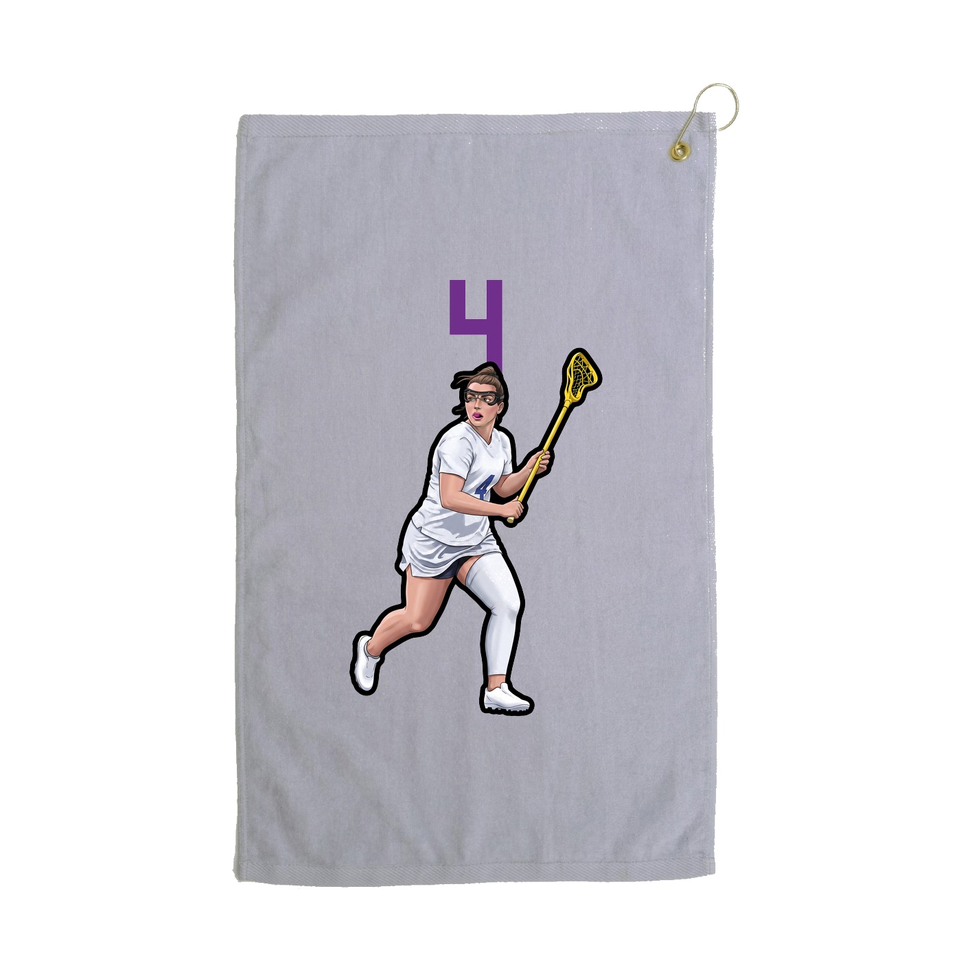 Golf Towel — Number Top in Grey