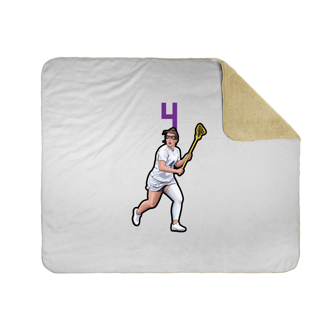 Throw Blanket — Number Top in White