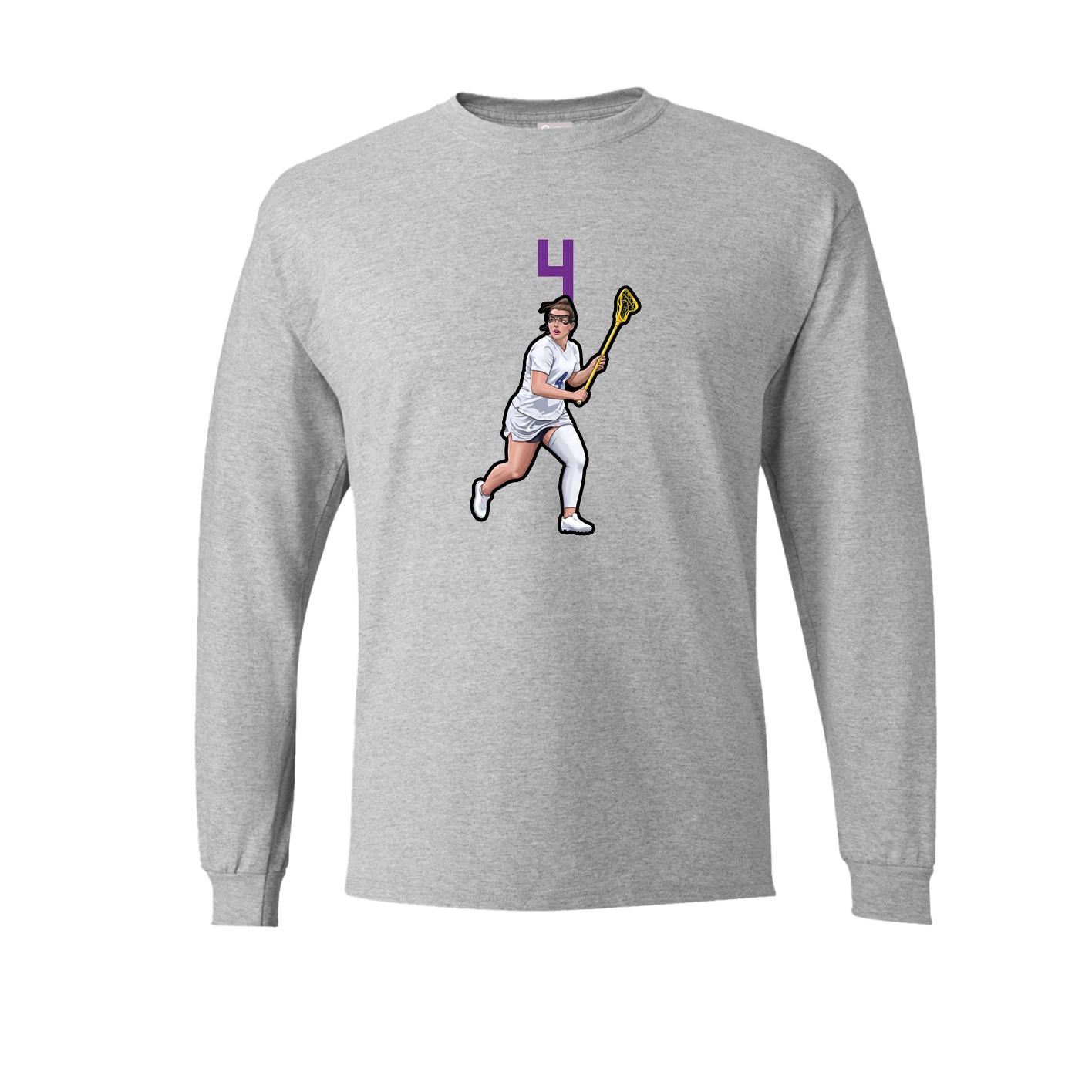 Long Sleeve Tee — Number Top in Grey