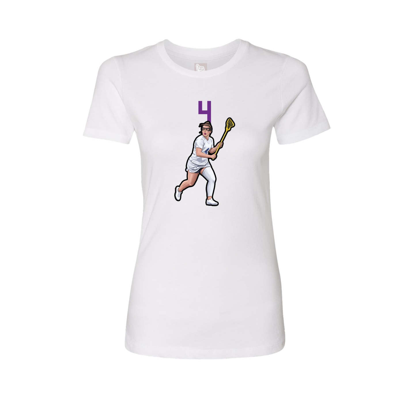 Fitted Women's Tee — Number Top in White